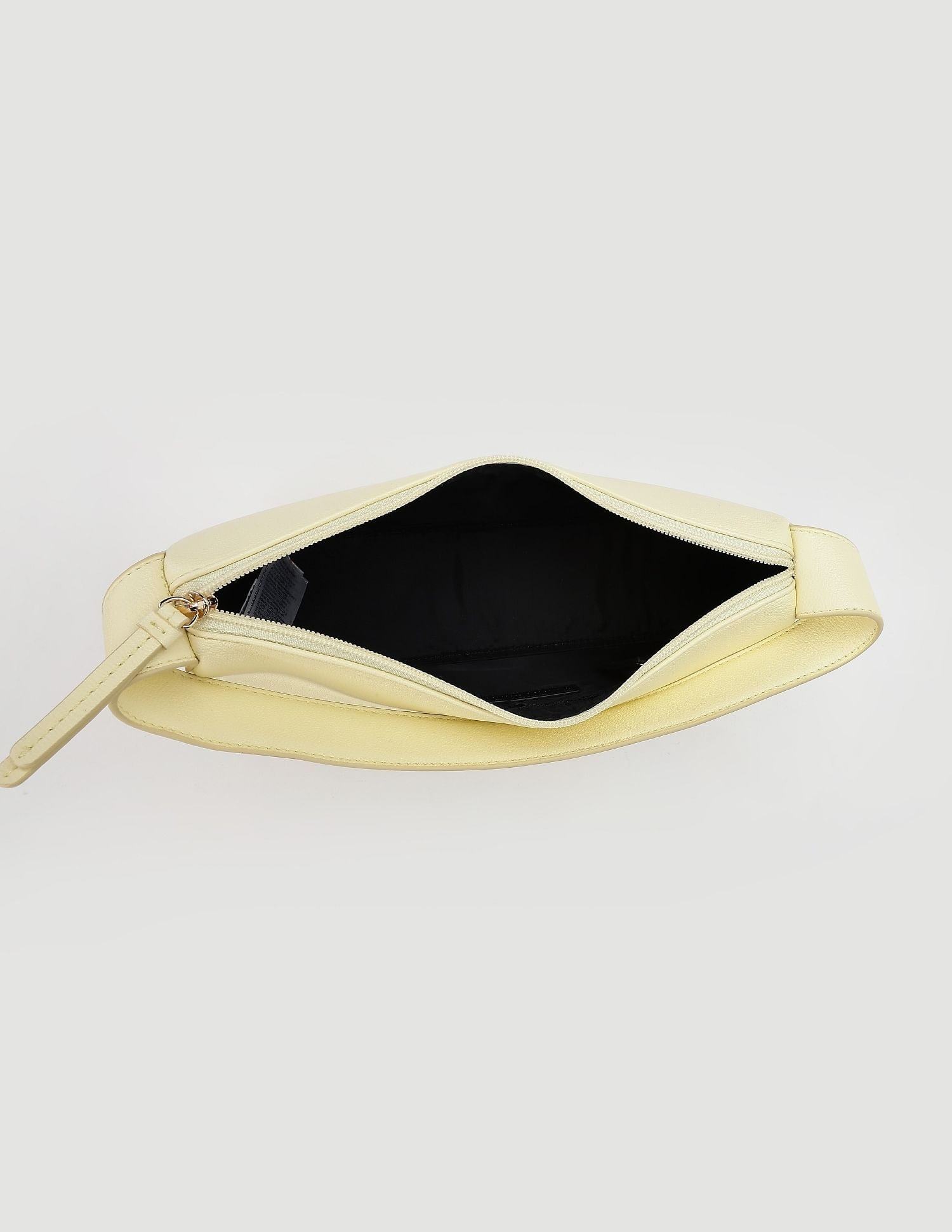 Tommy Hilfiger Solid Yellow PU Hand Bags