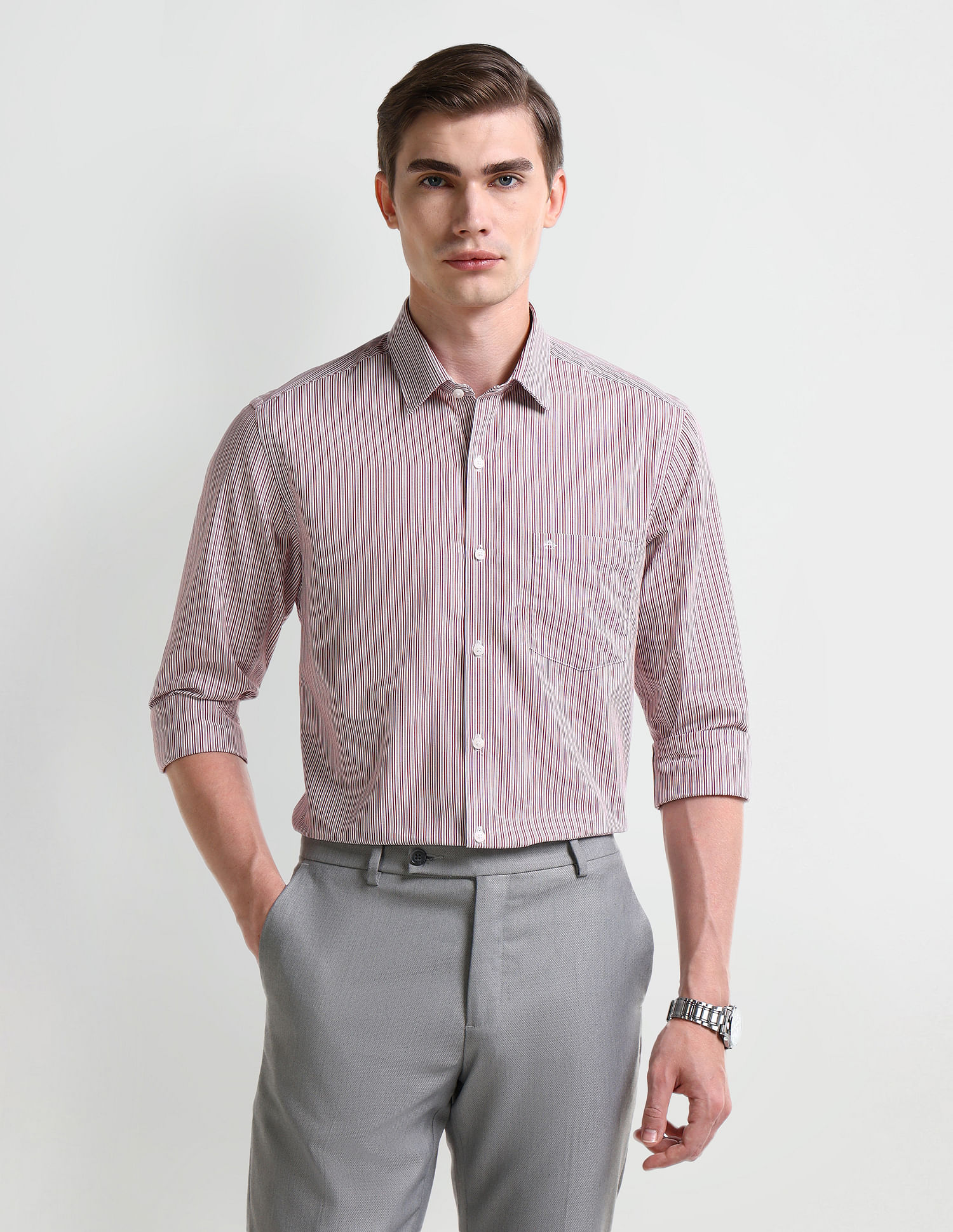 Arrow Manhattan Slim Fit Cotton Shirt