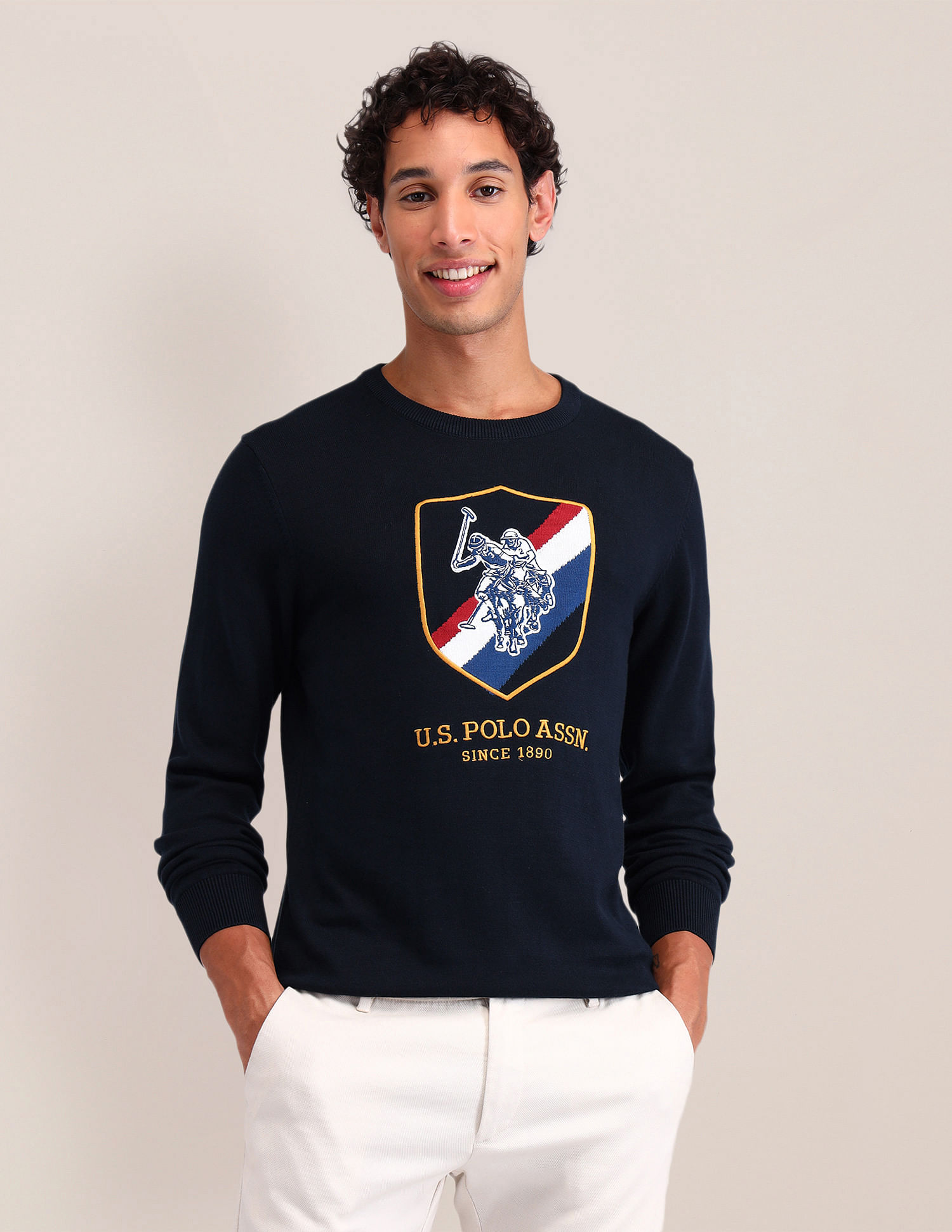 U.S. Polo Assn. Brand Printed Regular Fit Sweater