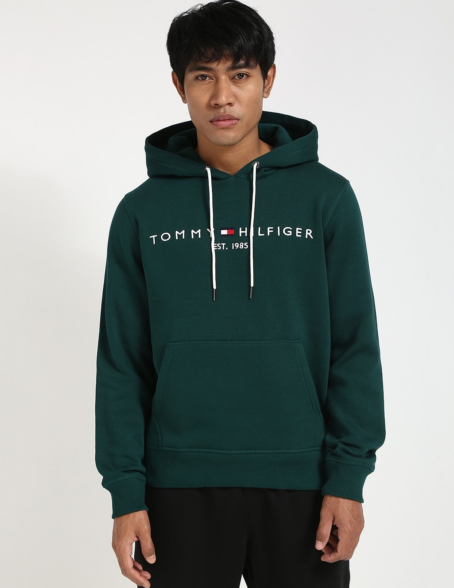 Tommy Hilfiger Embroidered Logo Regular-Fit Cotton Hooded Sweatshirt