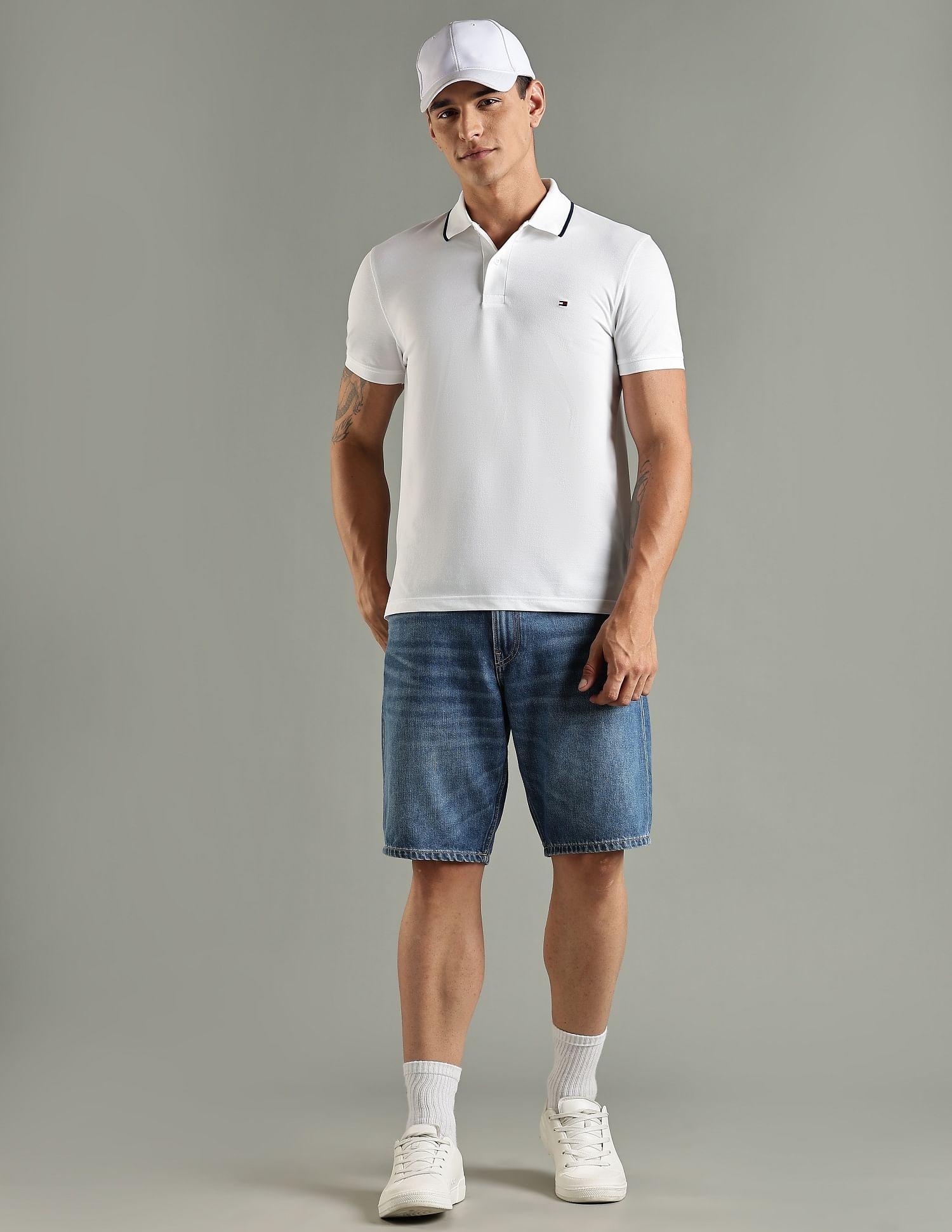 Tommy Hilfiger Solid Regular Fit Cotton Polo T-Shirt