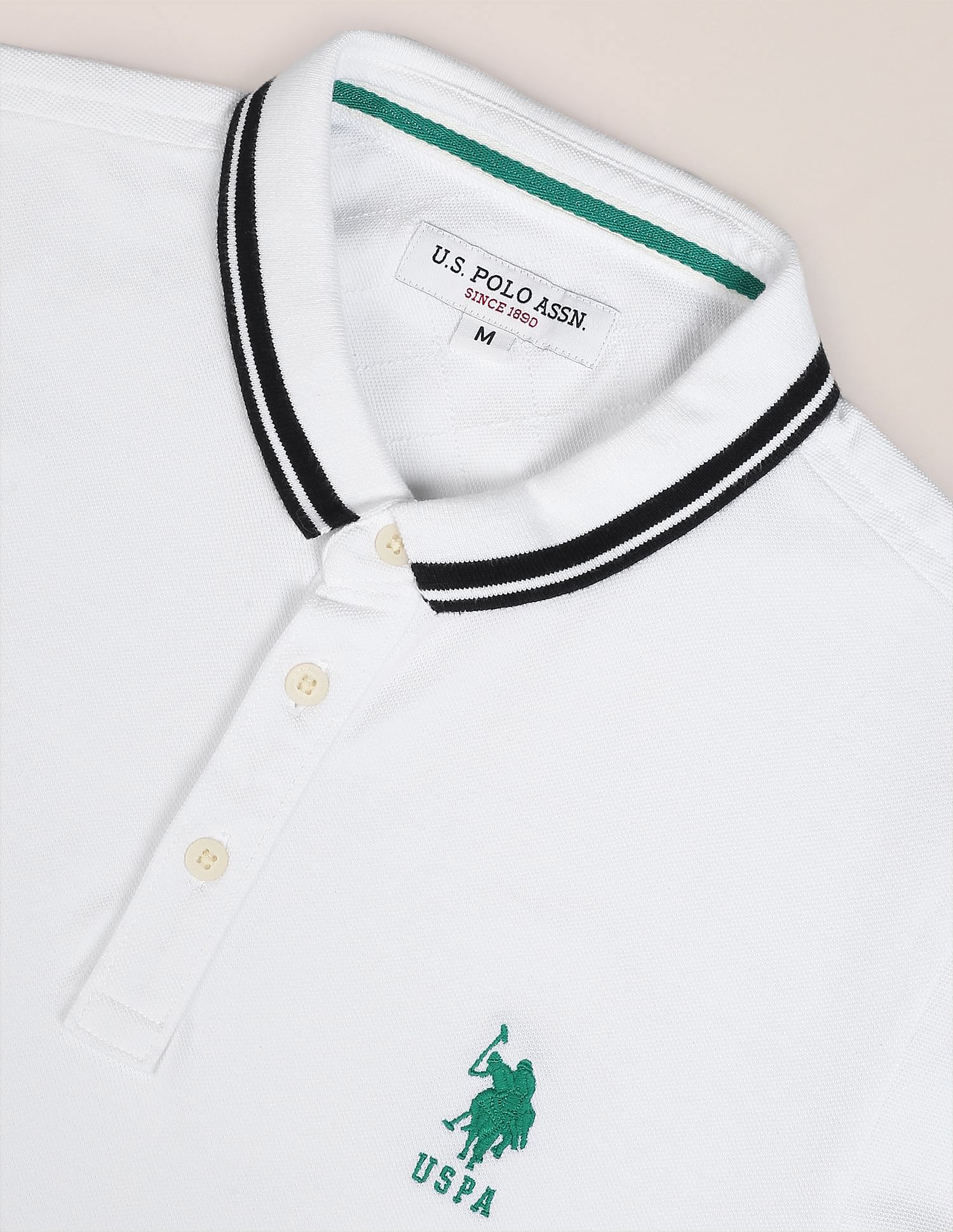U.S. Polo Assn. Iconic Striped Collar Polo Shirt