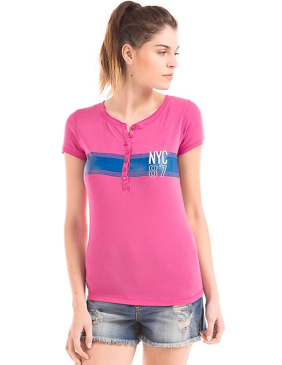 Buy Aeropostale Brushed Henley T-Shirt