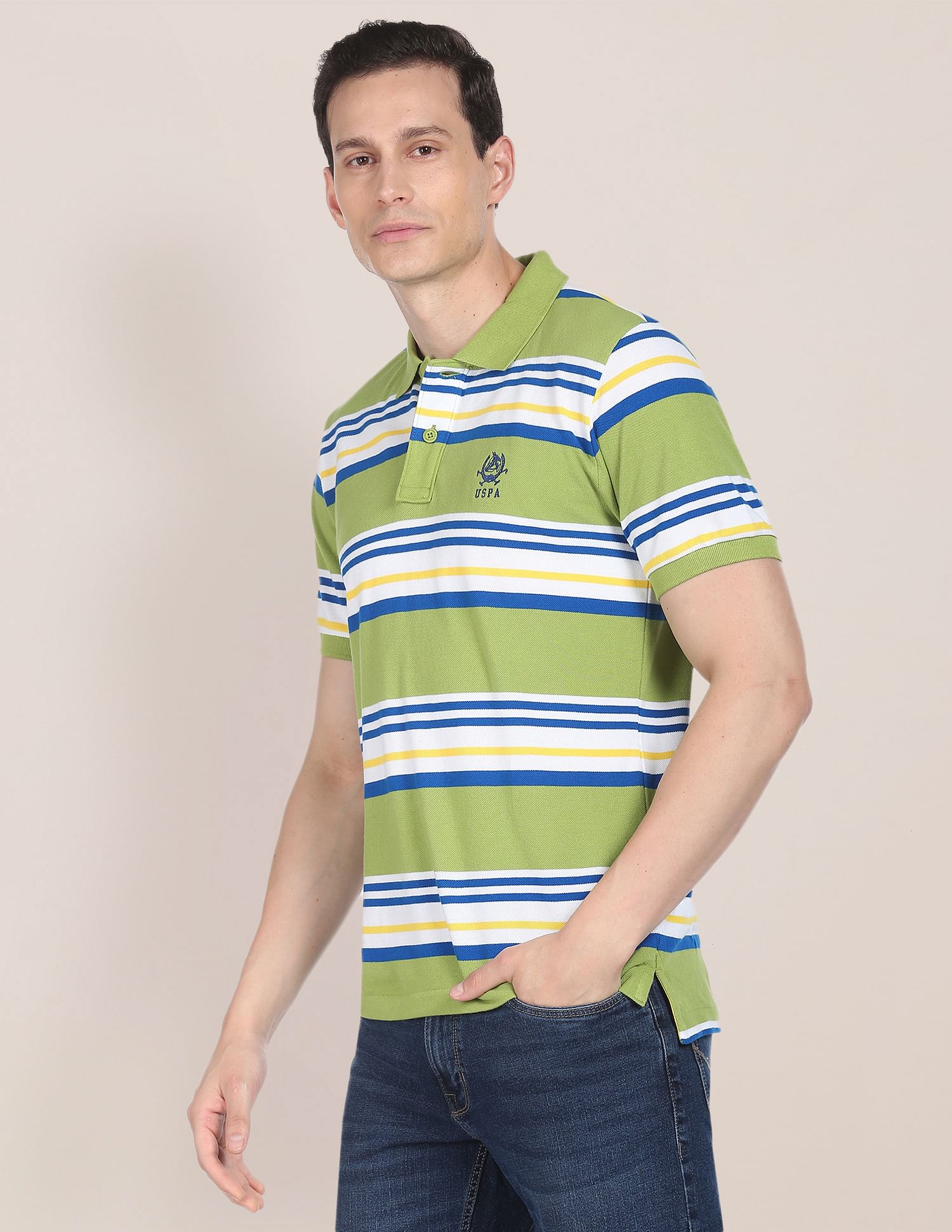 Horizontal striped polo best sale