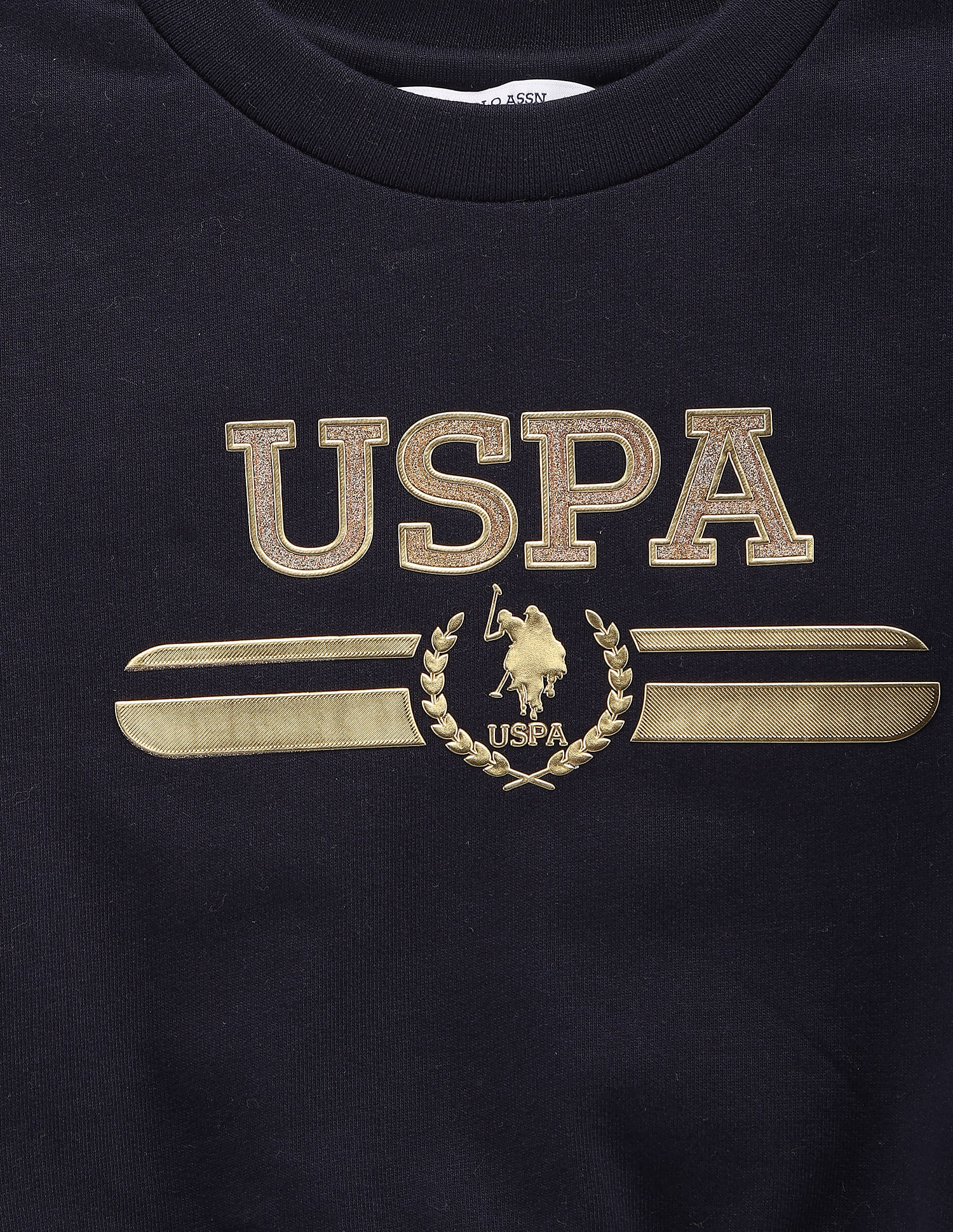U.S. Polo Assn. Kids Girls Brand Print Sweatshirt