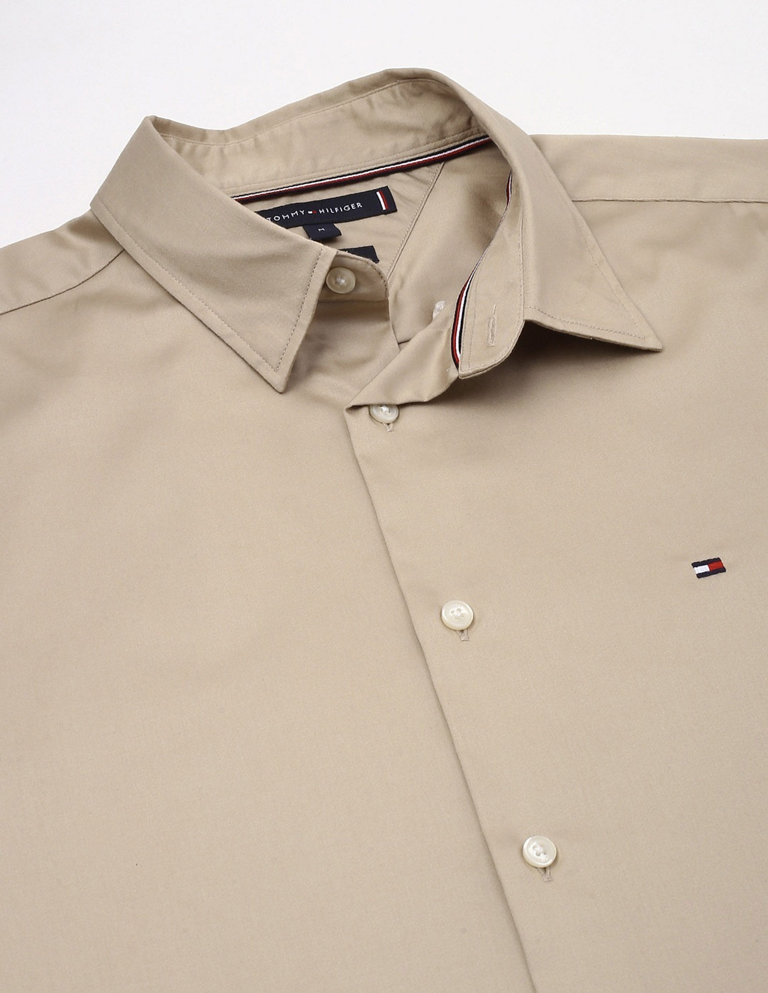 Tommy Hilfiger Solid Regular Fit Plain Woven Shirt