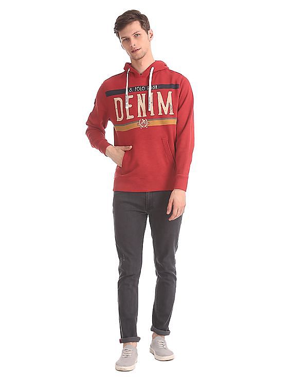 U.S. Polo Assn. Denim Co. Front Print Hooded Sweatshirt