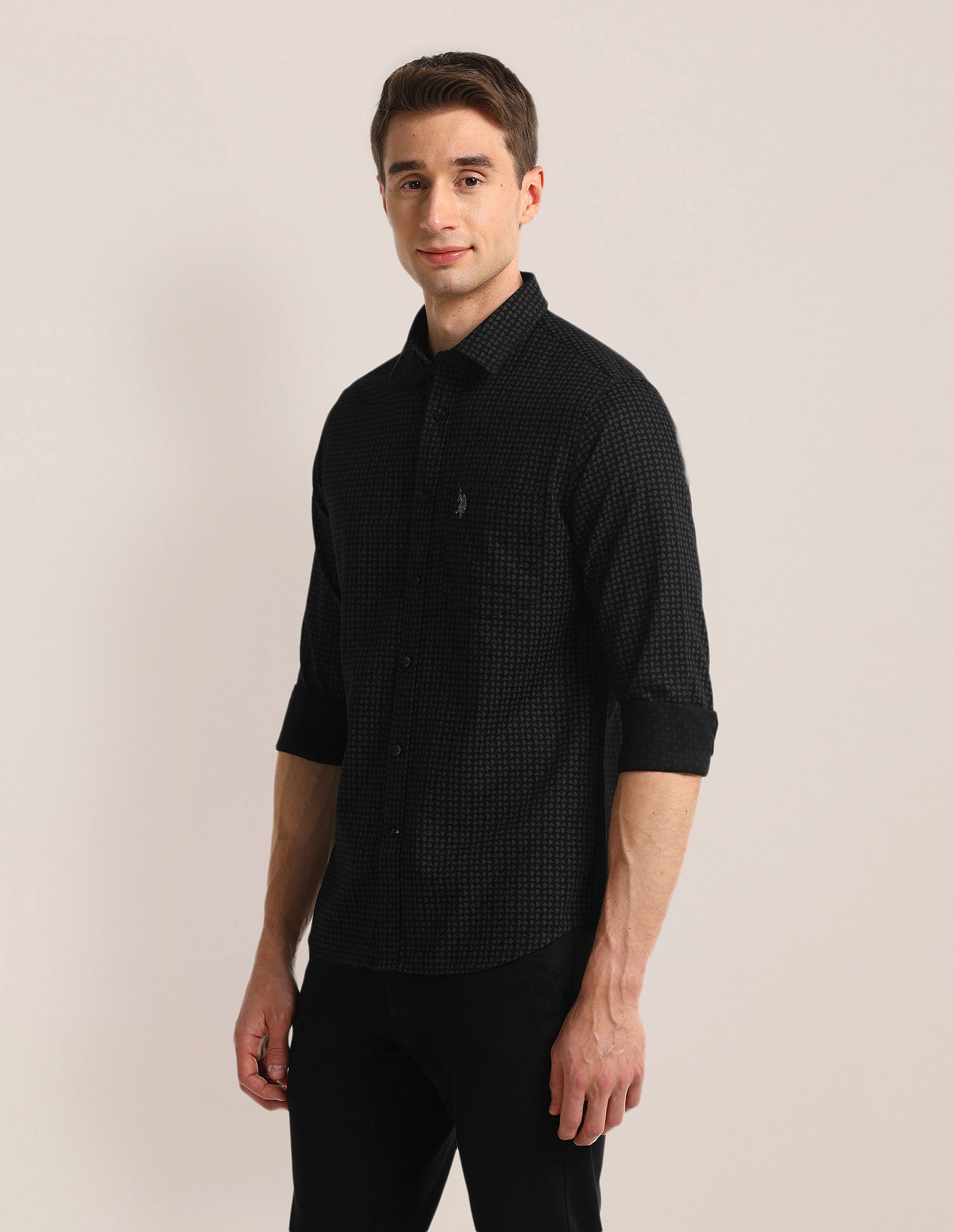 U.S. Polo Assn. Tailored Fit Geometric Shirt
