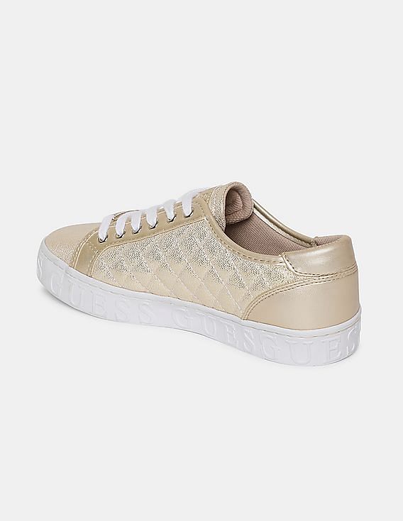 【美品】NICENESS GAVIN 23SS Buy GUESS Women Gold Lace Up Quilted Low Top Graceen