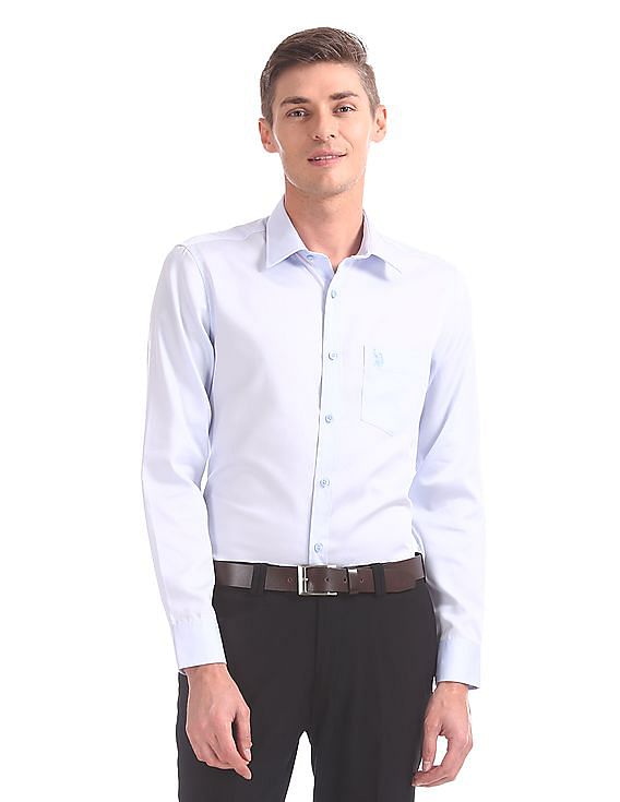 USPA Tailored Tailored Regular Fit Solid Shirt
