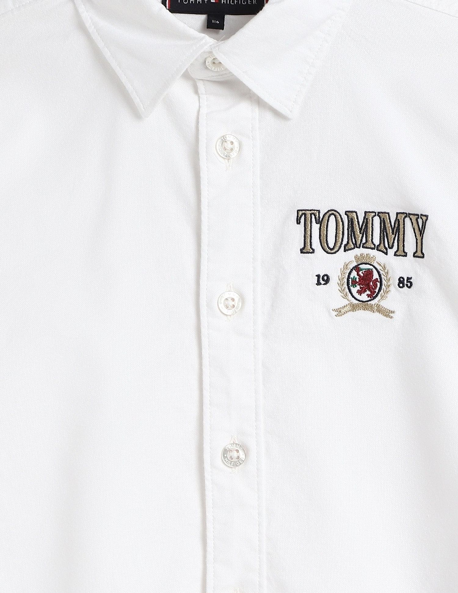 Tommy Hilfiger Kids Boys Logo Regular-Fit Cotton Shirt