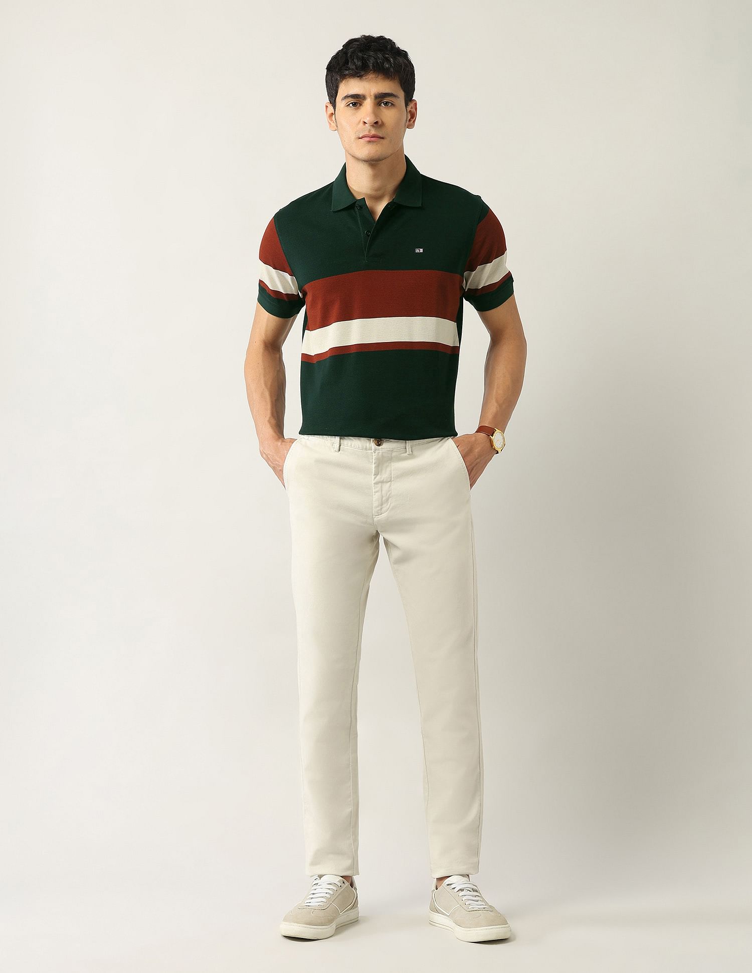 Arrow Sport Colourblocked Regular Fit Polo Shirt