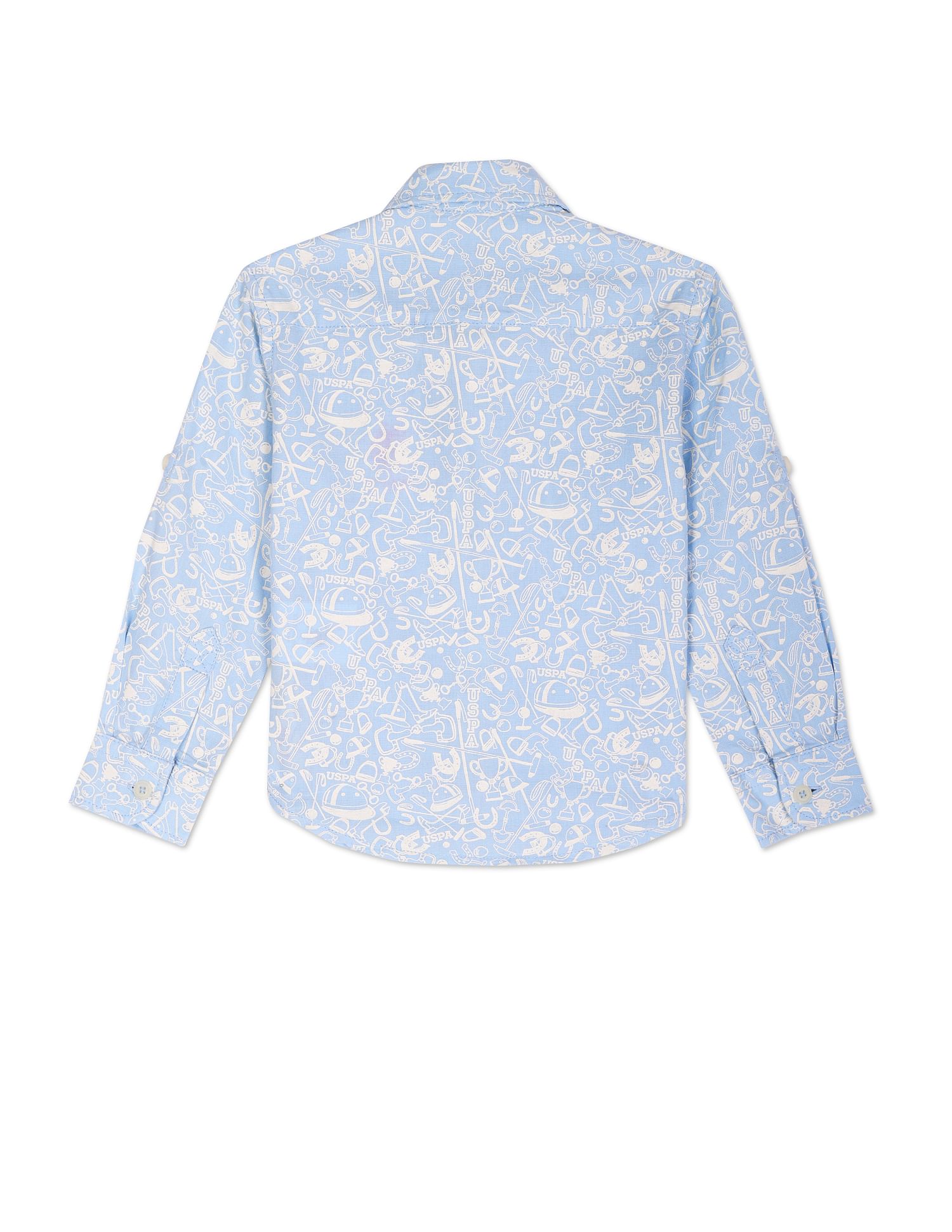 U.S. Polo Assn. Kids Boys Abstract Print Dobby Shirt