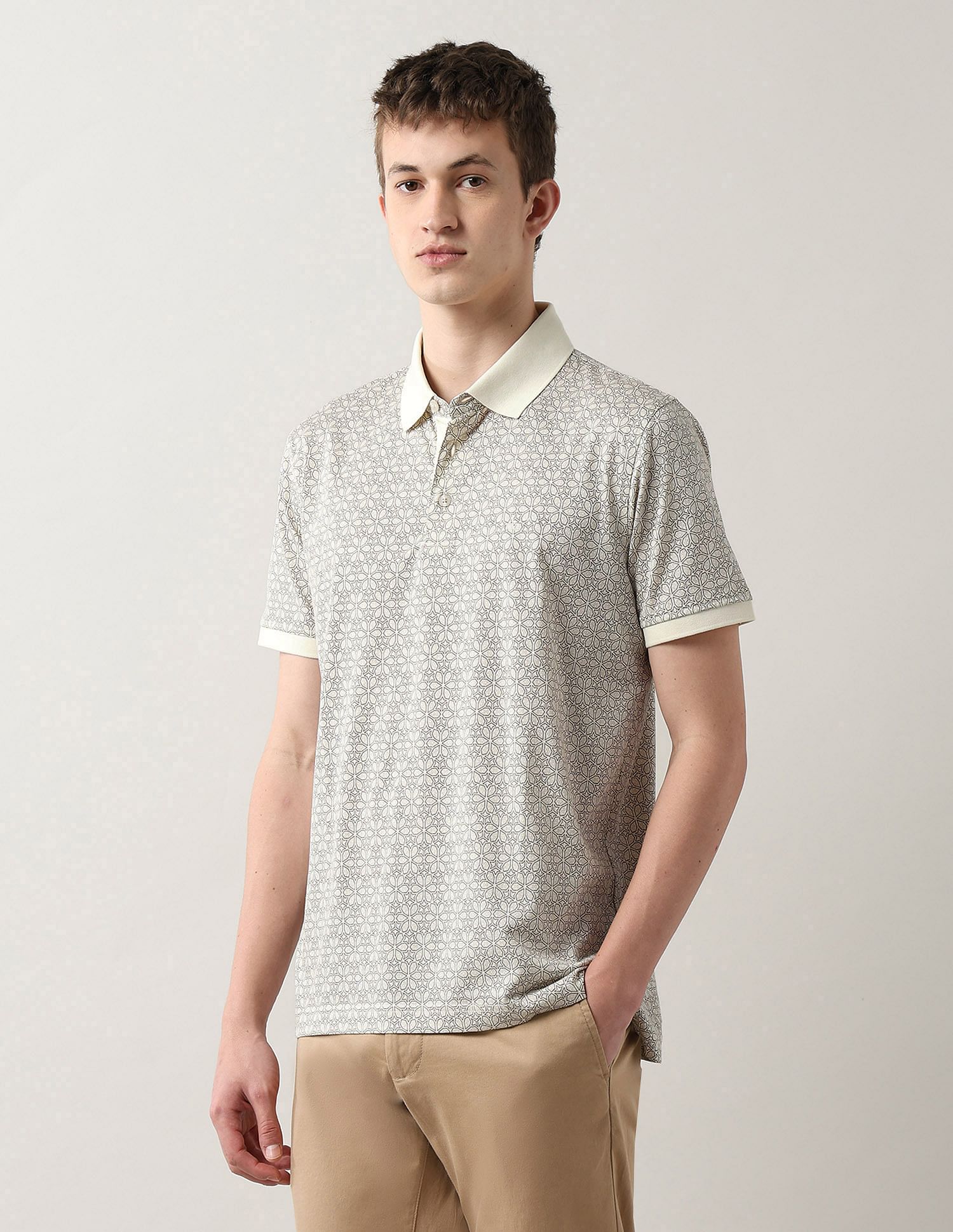 Arrow Geometric Printed Night Is Young Polo Shirt