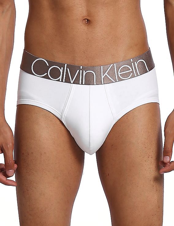Buy Calvin Klein Underwear Men White Contrast Elasticized Waistband Solid  Hip Briefs 