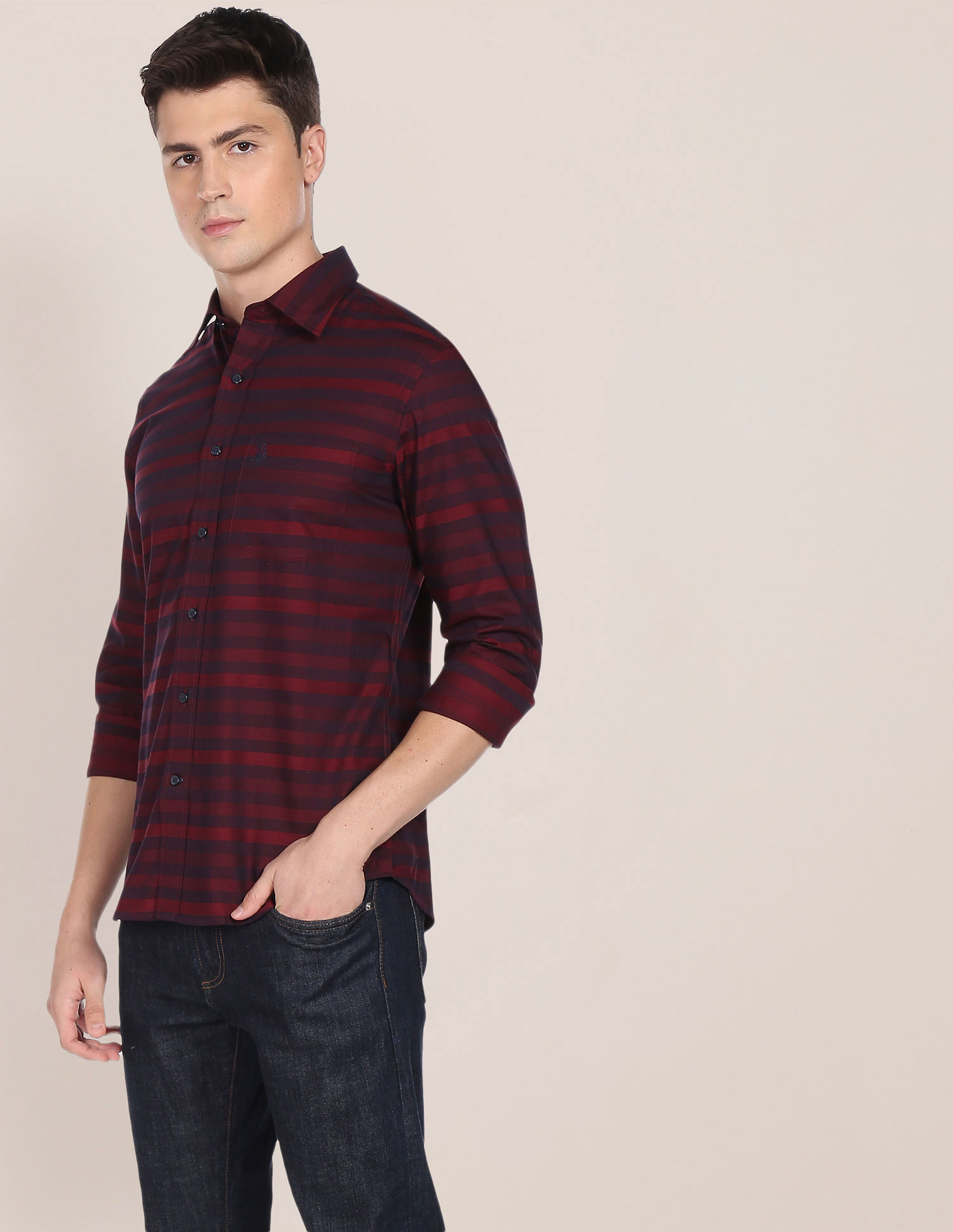 U.S. Polo Assn. Tailored Fit Horizontal Stripe Casual Shirt