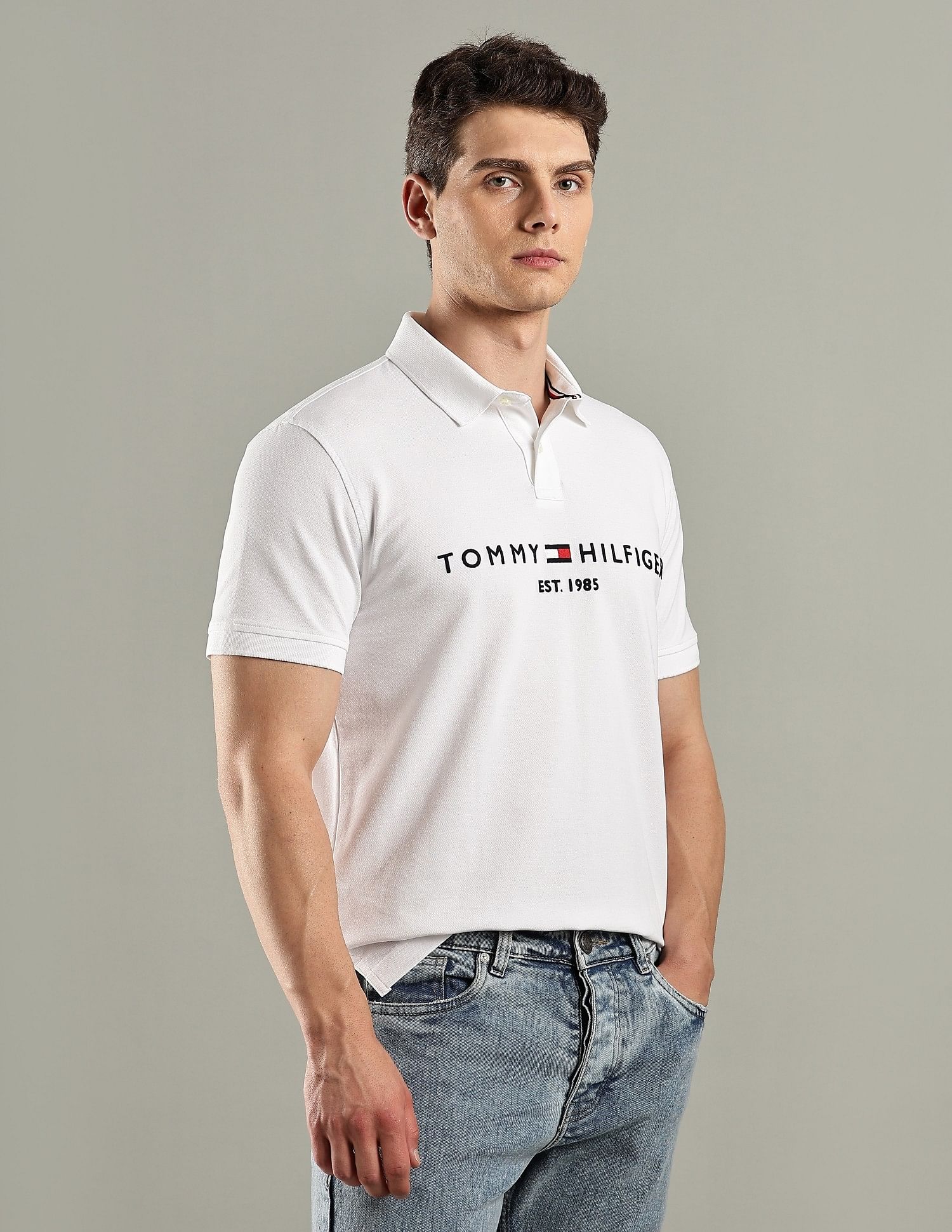 Tommy Hilfiger Embroidered Logo Regular-Fit Cotton Polo T-Shirt