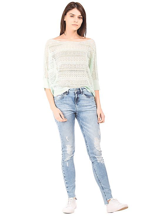 U.S. Polo Assn. Women Ripped Super Skinny Jeans