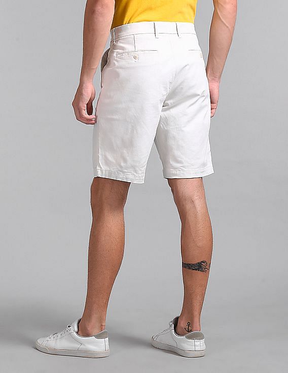 Buy GAP Men White 10 Vintage Wash Shorts With GapFlex 