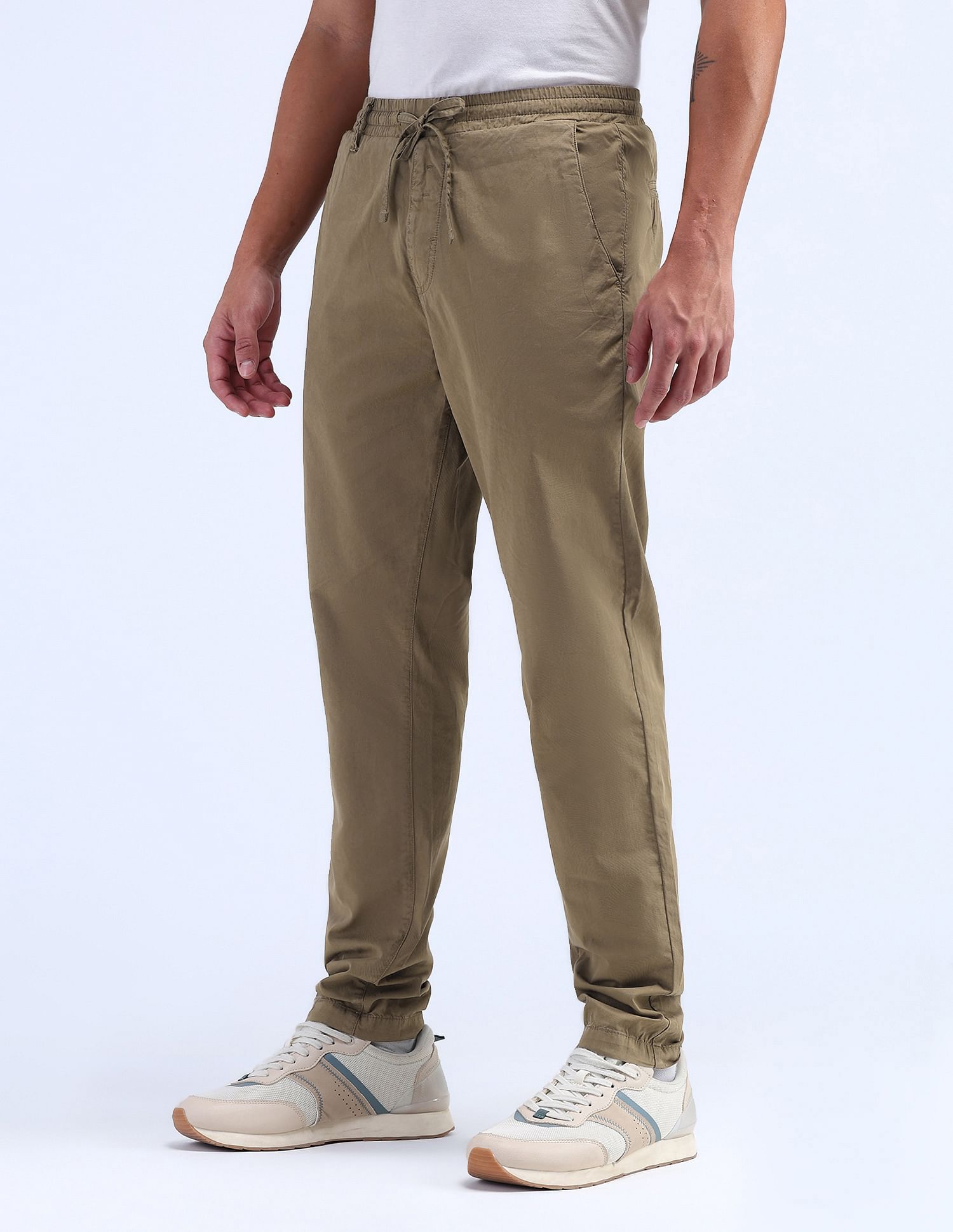 Flying Machine Relaxed Tapered Fit Solid Trousers