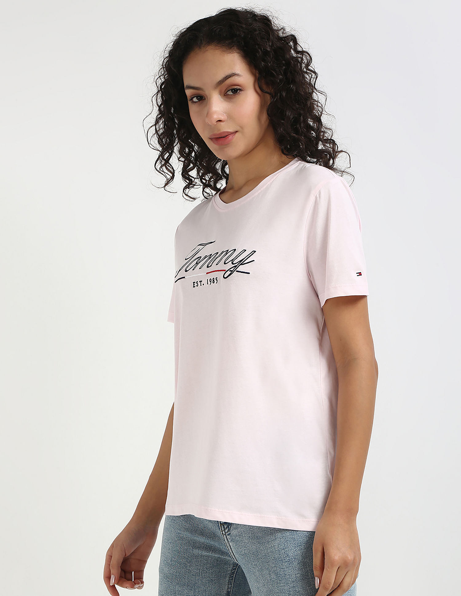 Tommy Hilfiger Pink Women's T-shirt for Gentle Look
