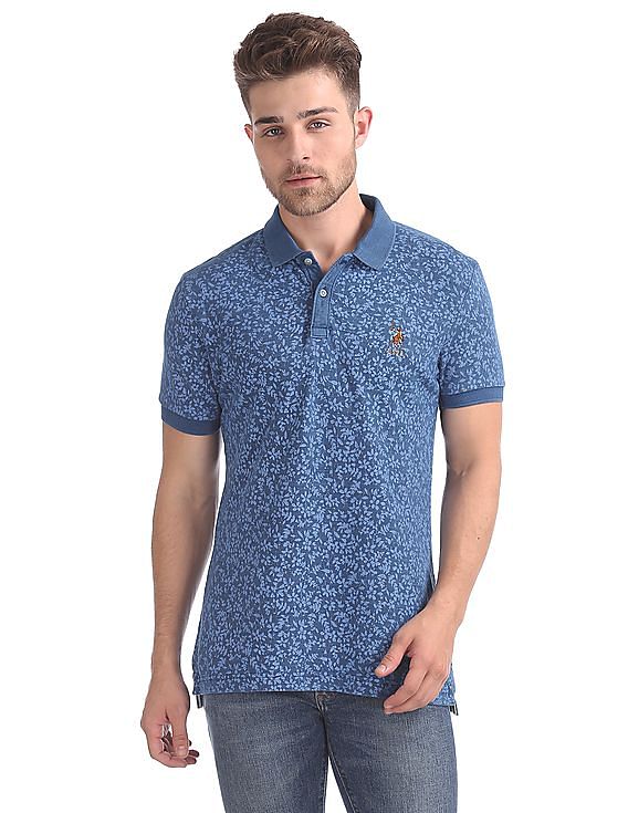 U.S. Polo Assn. Denim Co. Printed Muscle Fit Polo Shirt