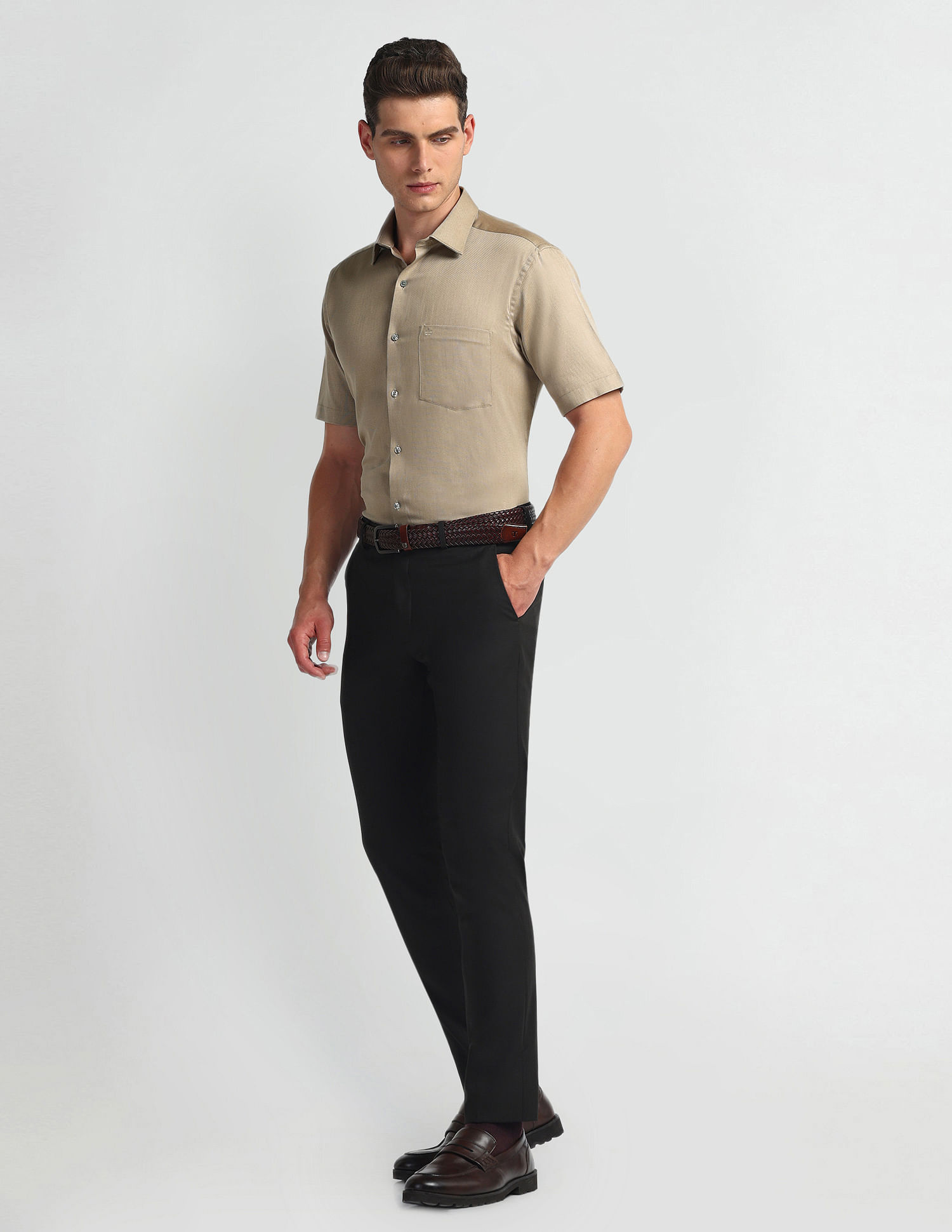 Arrow Solid Dobby Regular Fit Shirt