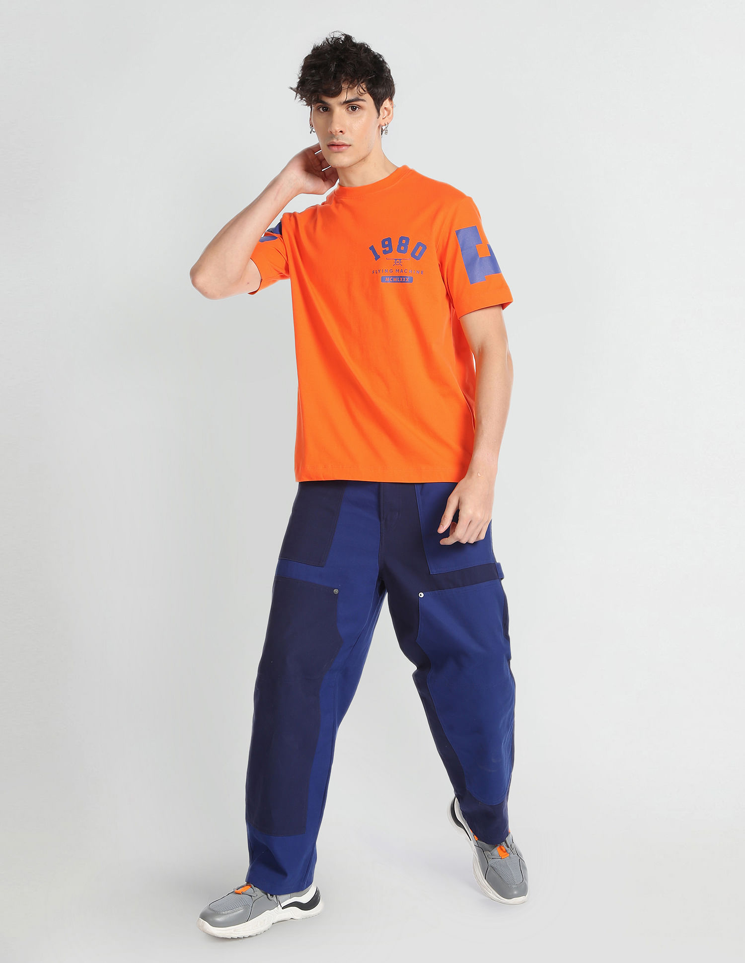 Flying Machine Rear Print Oversized T-Shirt