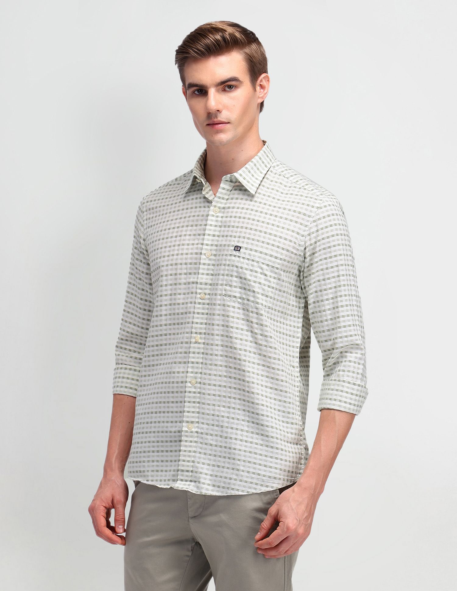 Arrow Sport Manhattan Slim Fit Micro Checked Shirt