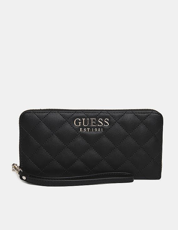 Buy GUESS Women Black Melise SLG Large Zip Around Wallet