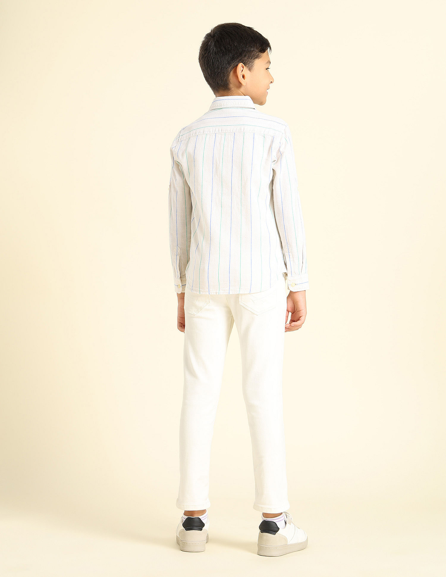 U.S. Polo Assn. Kids Boys Vertical Striped Regular Fit Shirt