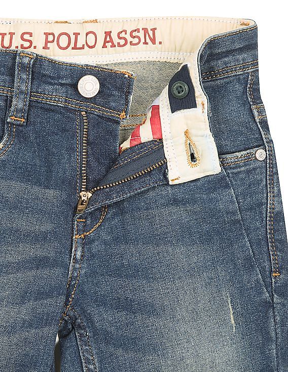U.S. Polo Assn. Kids Lightly Distressed Slim Fit Jeans