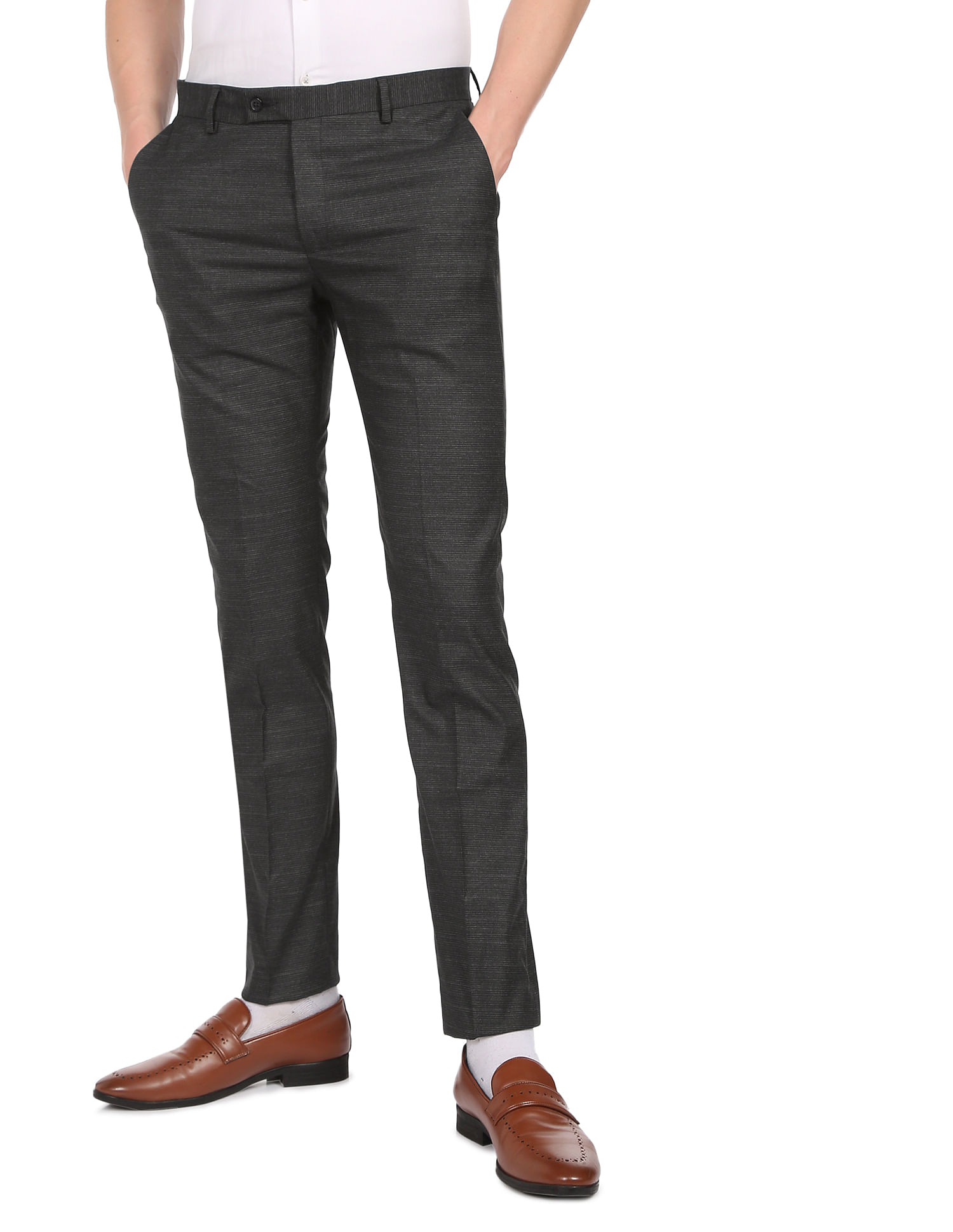 Peter England Formal Trousers  Buy Peter England Men Beige Textured Slim  Fit Formal Trousers Online  Nykaa Fashion