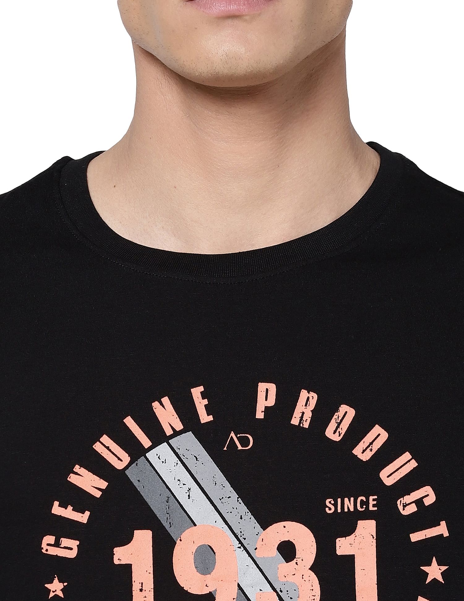AD by Arvind Crew Neck Graphic Print T-Shirt