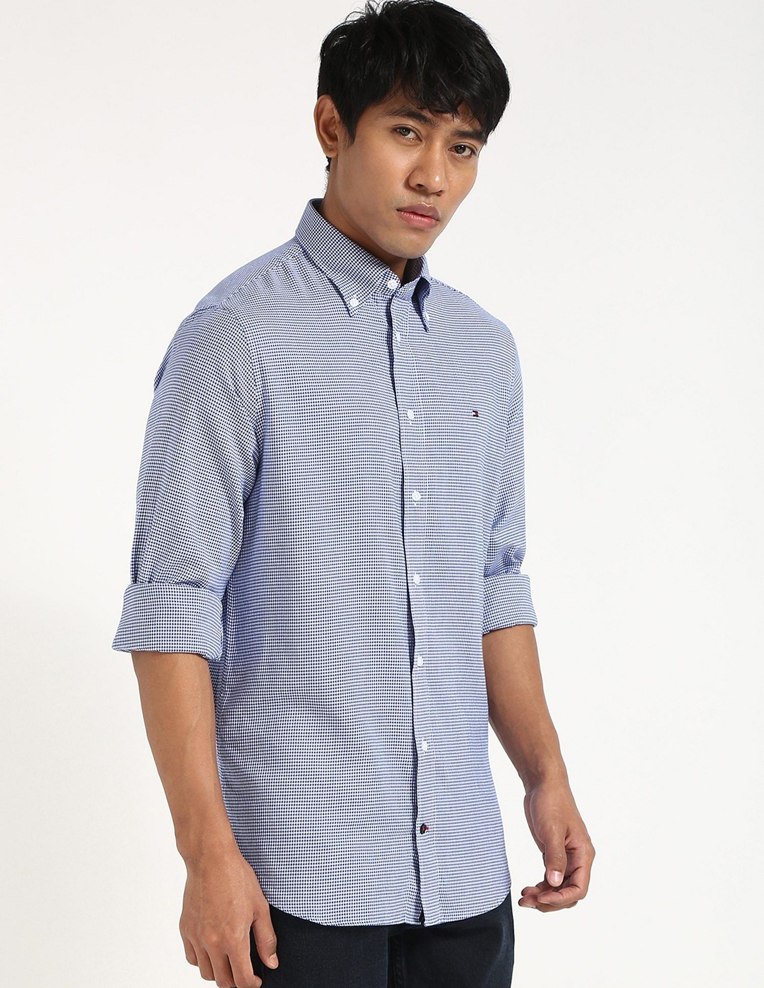 Tommy Hilfiger Houndstooth Regular-Fit Twill Woven Shirt