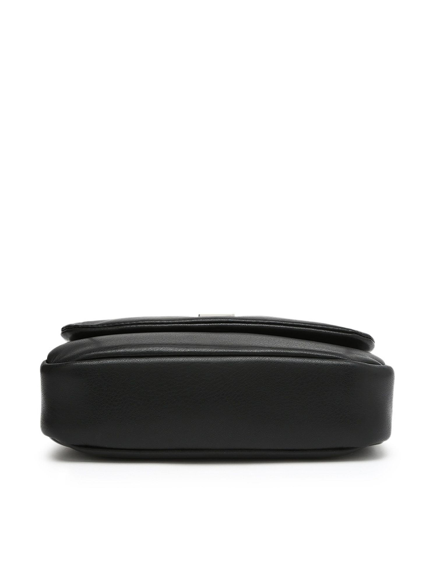 Tommy Hilfiger Solid Black Pu Sling Bag