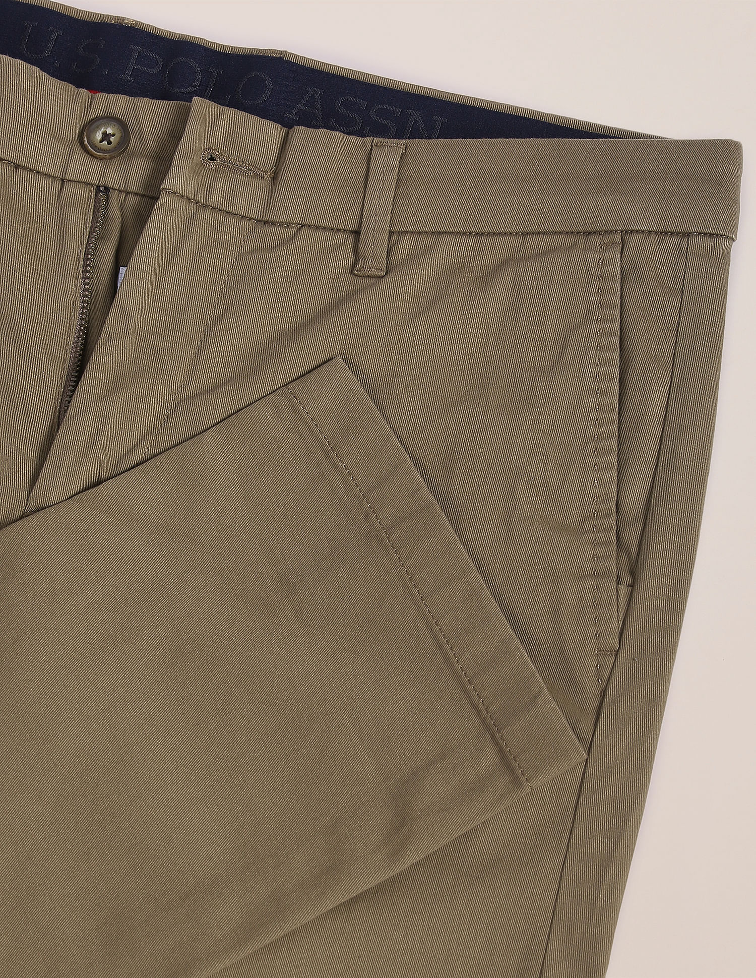 U.S. Polo Assn. Mid Rise Solid Denver Trousers