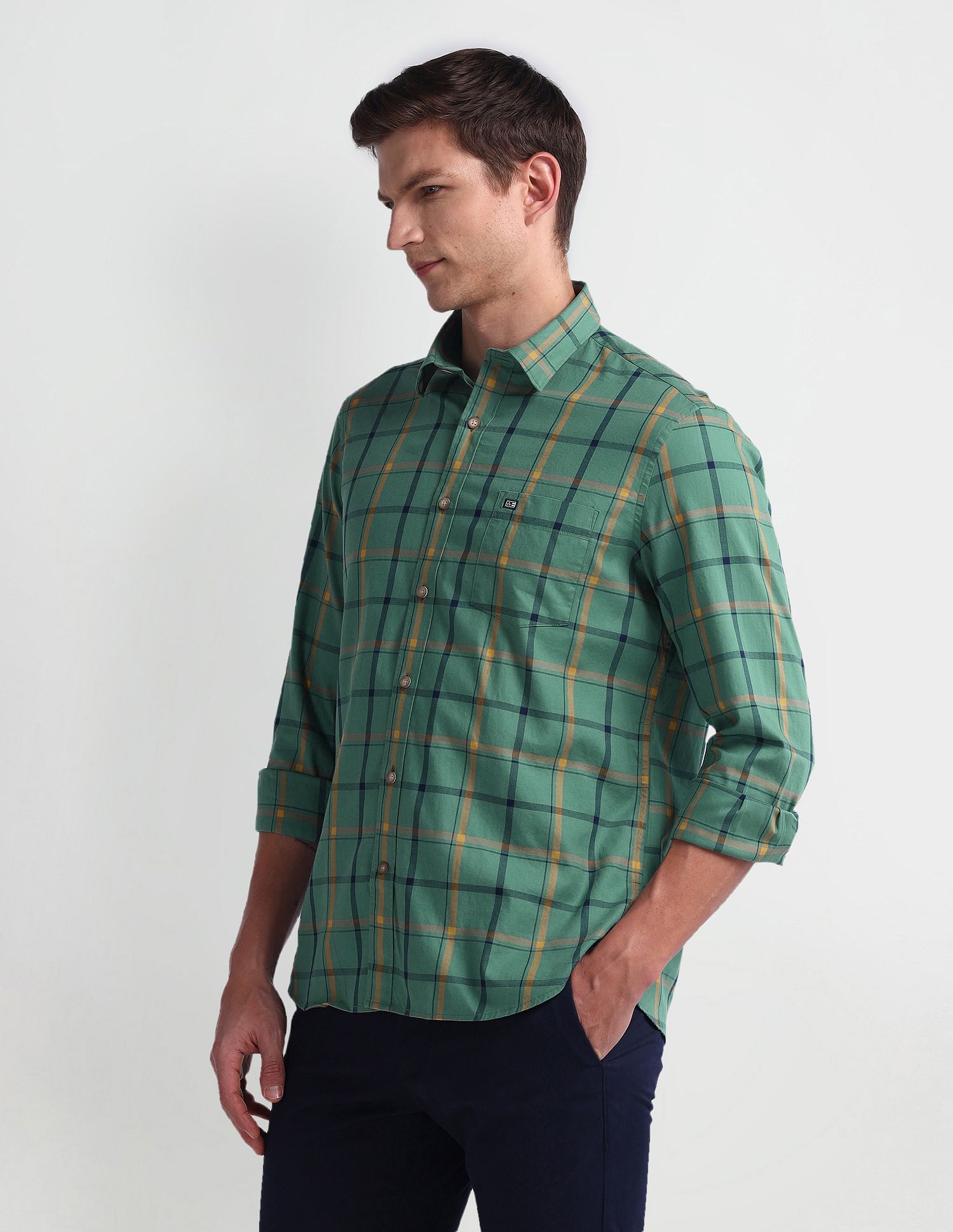 Arrow Sports Long Sleeve Slim Fit Shirt