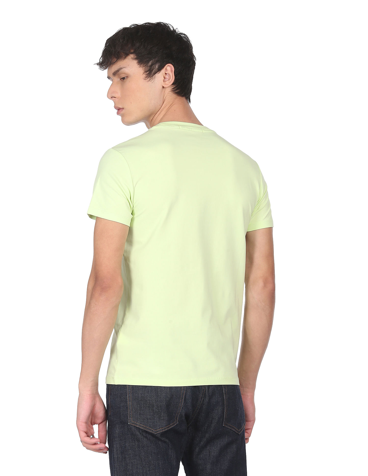 Calvin Klein Jeans Men Mint Slim Fit Embellished T-shirt