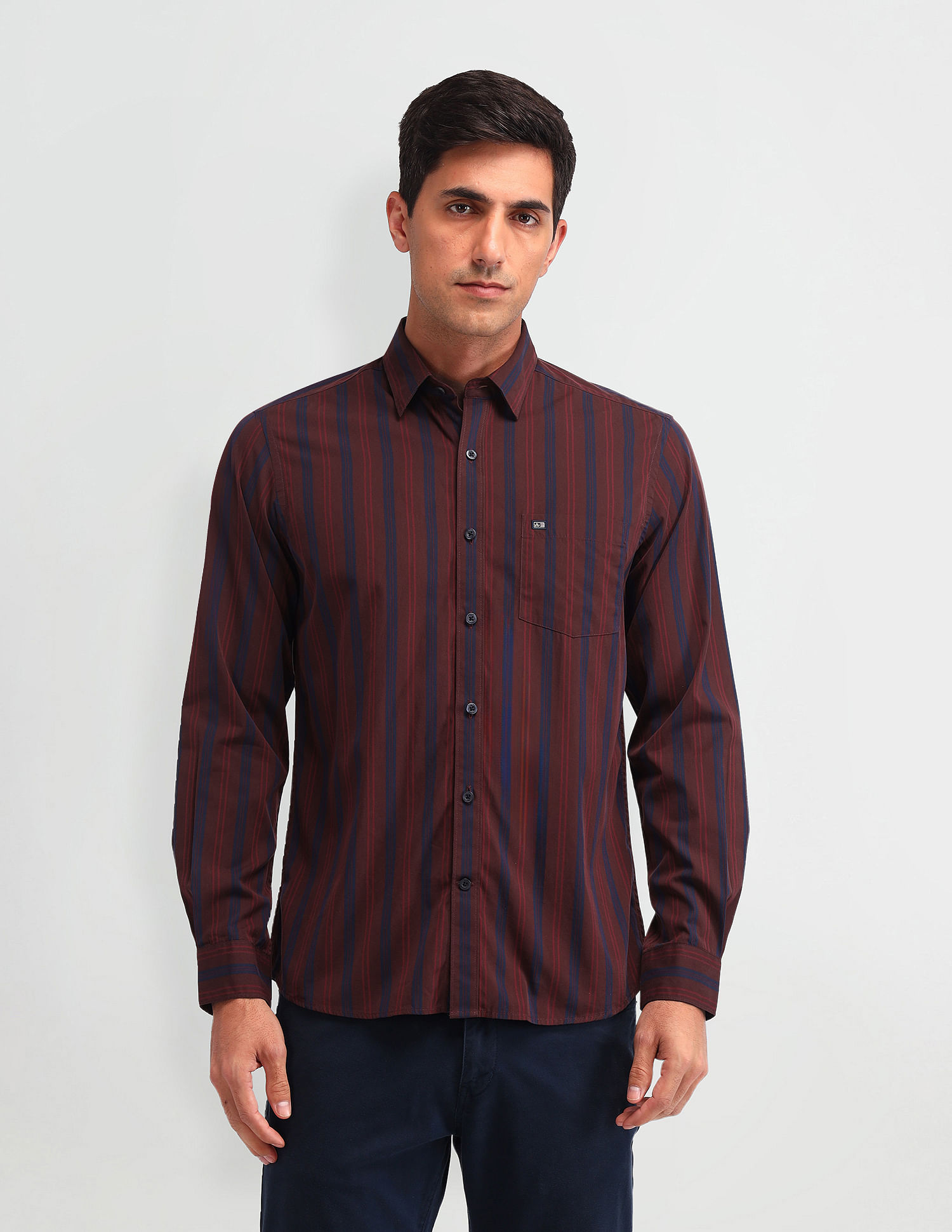 Arrow Sport Vertical Striped Slim Fit Shirt