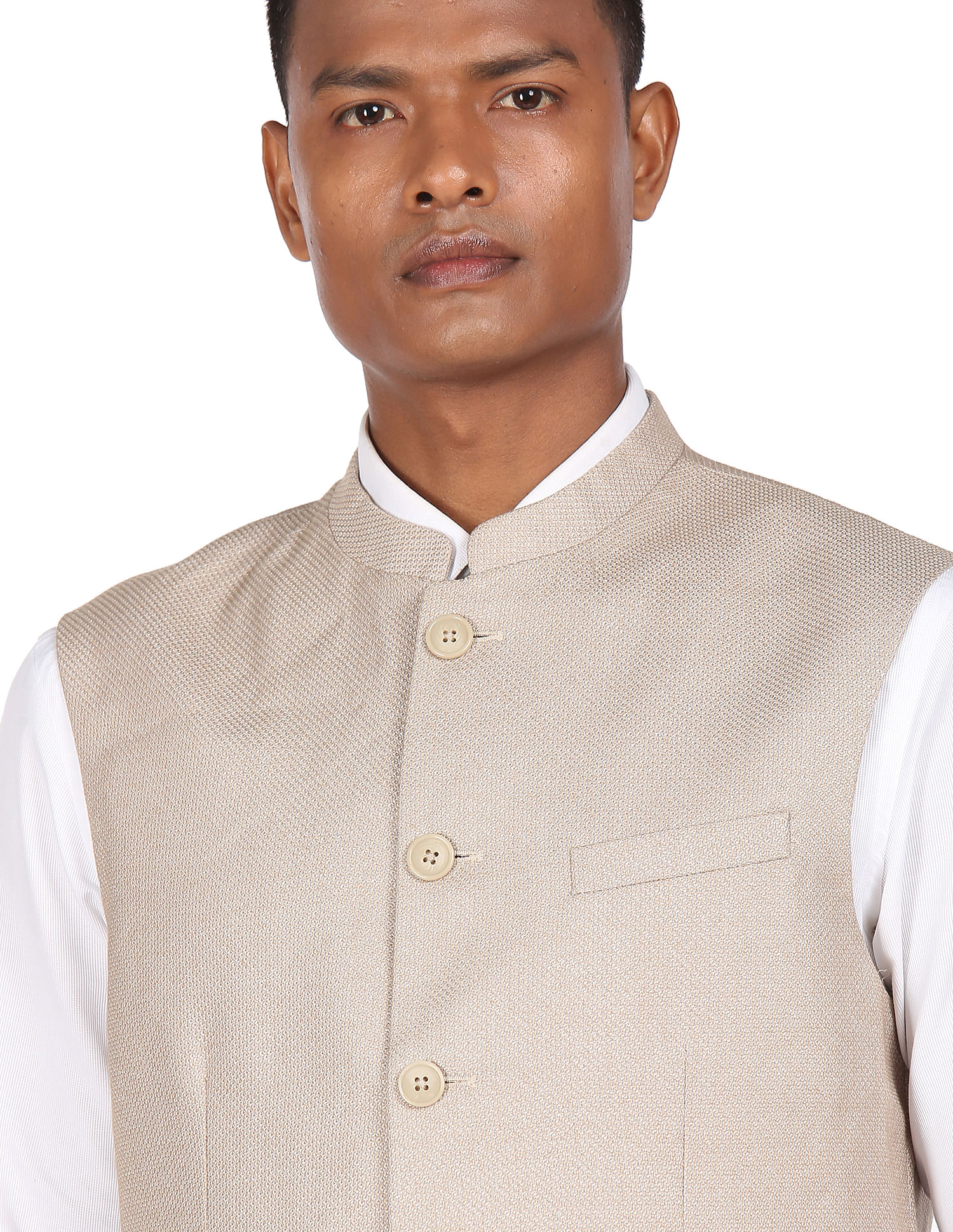 Buy Arrow Mandarin Collar Patterned Festive Nehru Jacket - NNNOW.com
