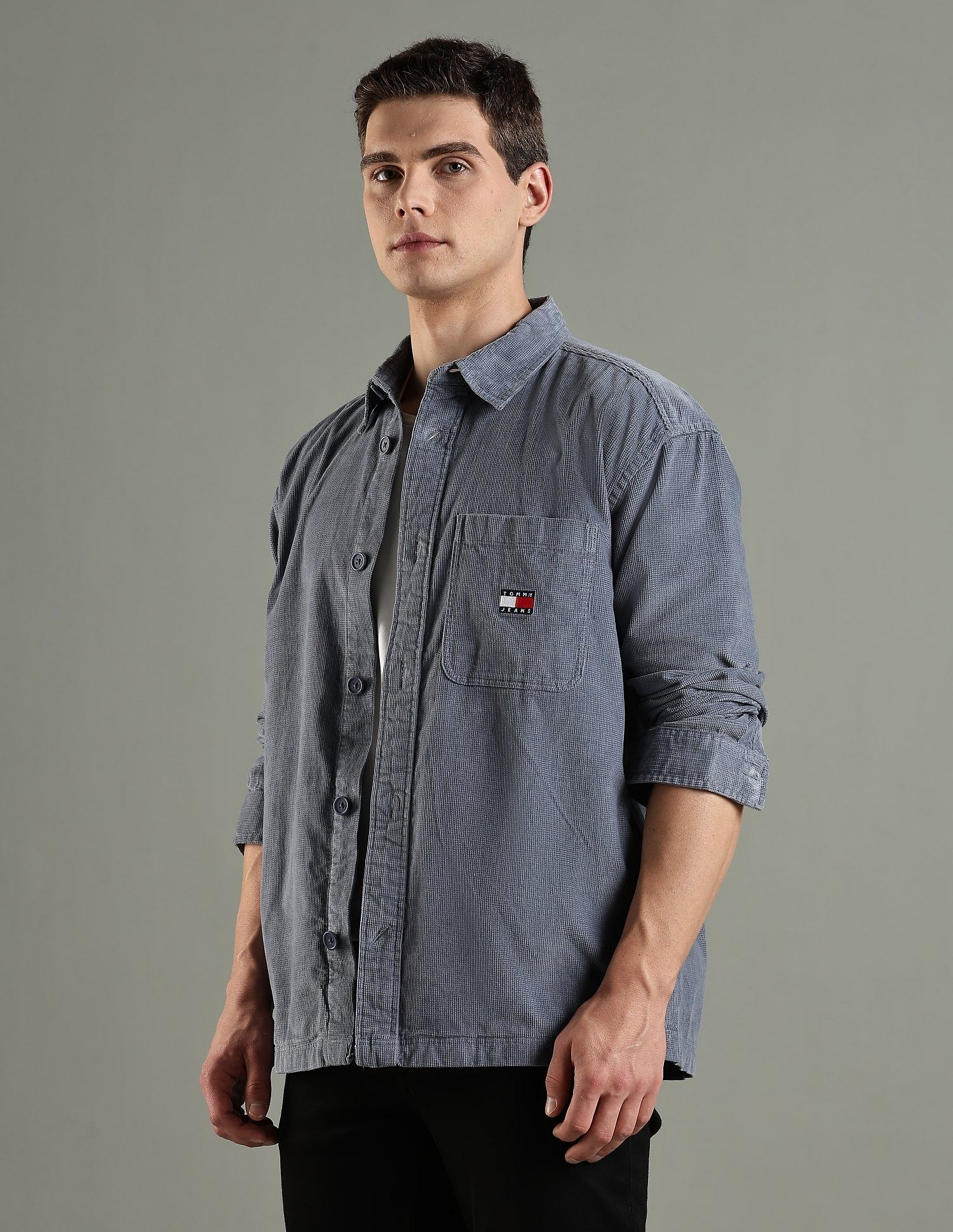 Tommy Hilfiger Solid Oversized Fit Cotton Shirt