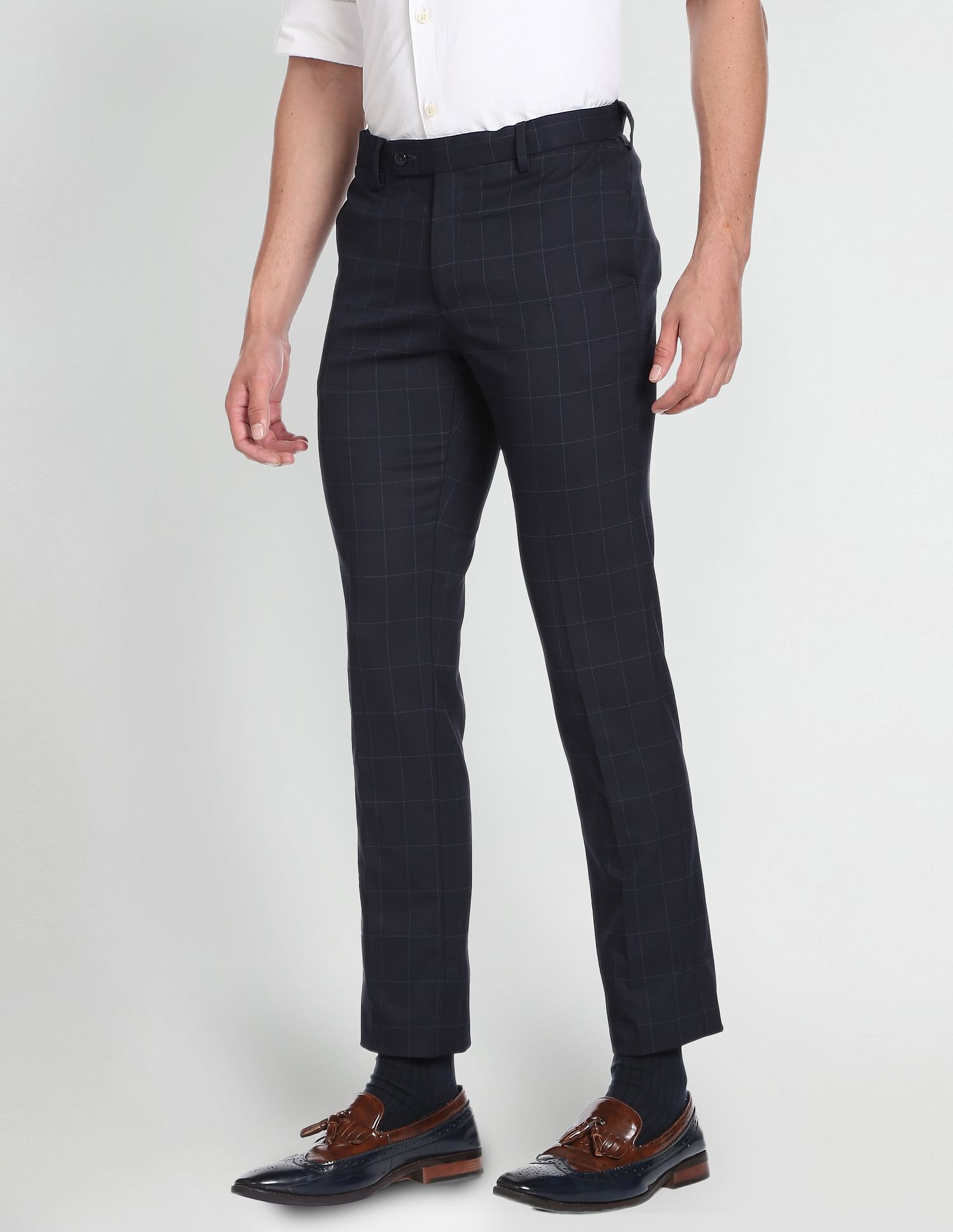 Arrow Windowpane Tailored Formal Trousers