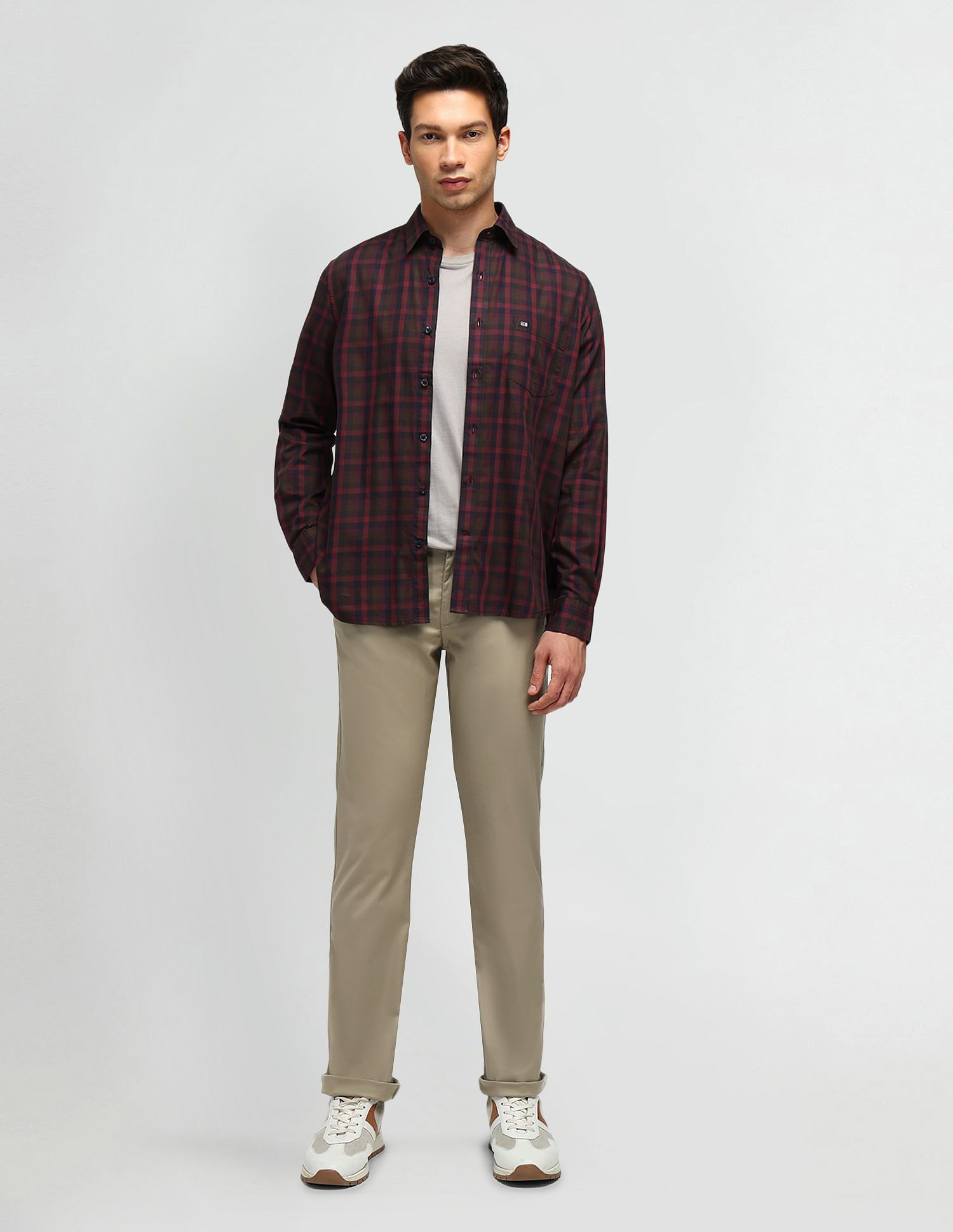 Arrow Sport Solid Dobby  Trousers