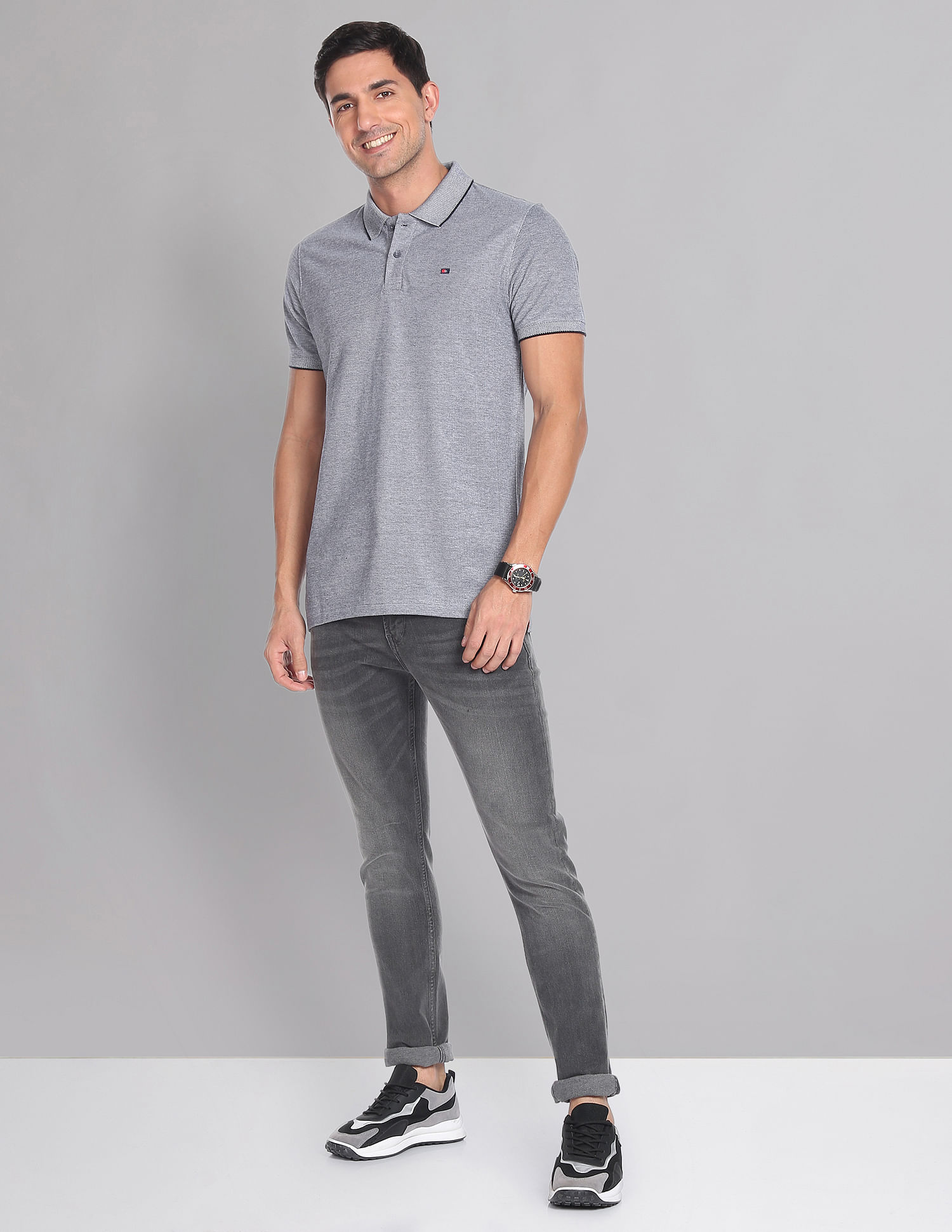 AD by Arvind Heathered COOL-IT Real Deal Polo Shirt