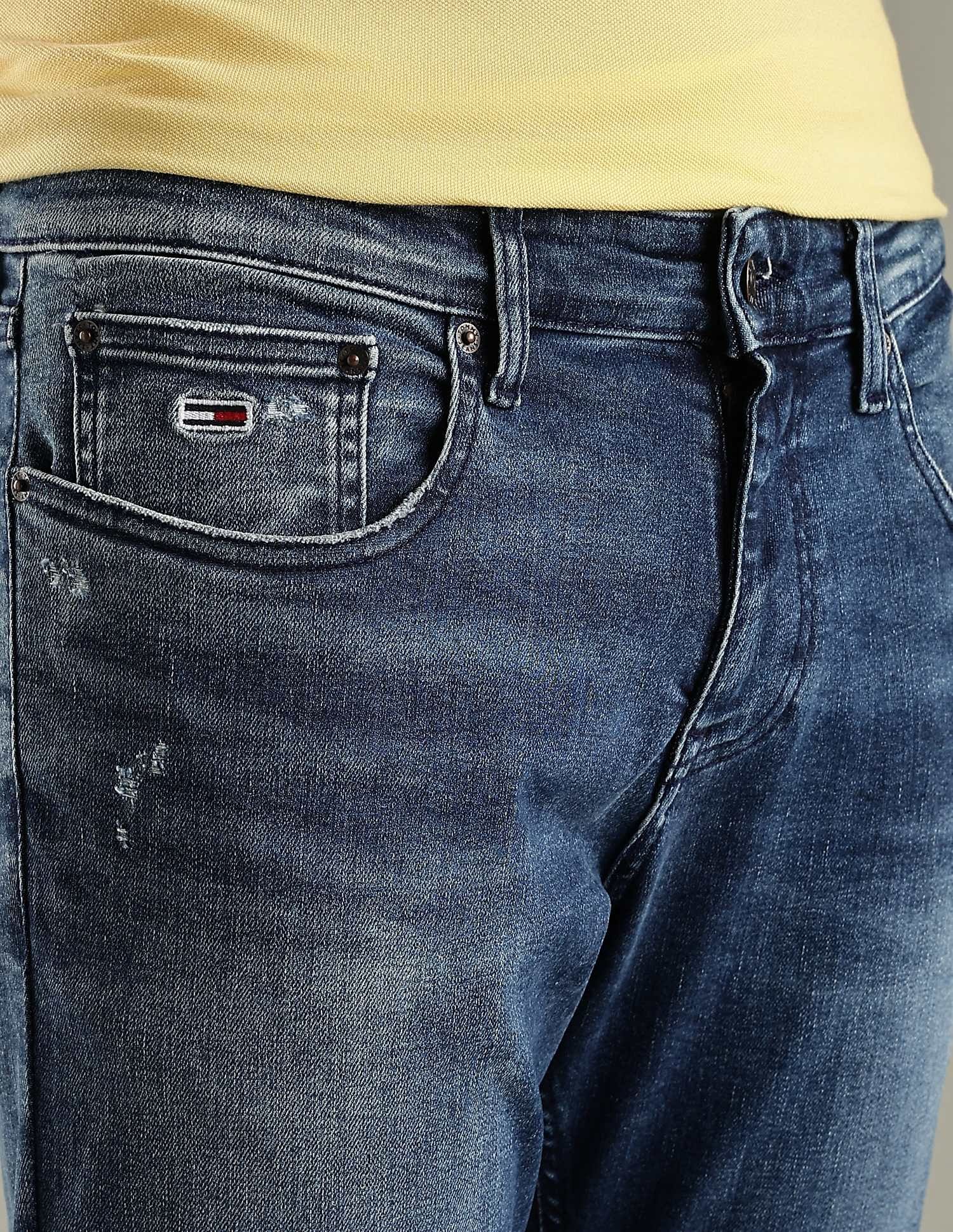 Tommy Hilfiger Mid-Wash Slim-Fit Low Rise Jeans