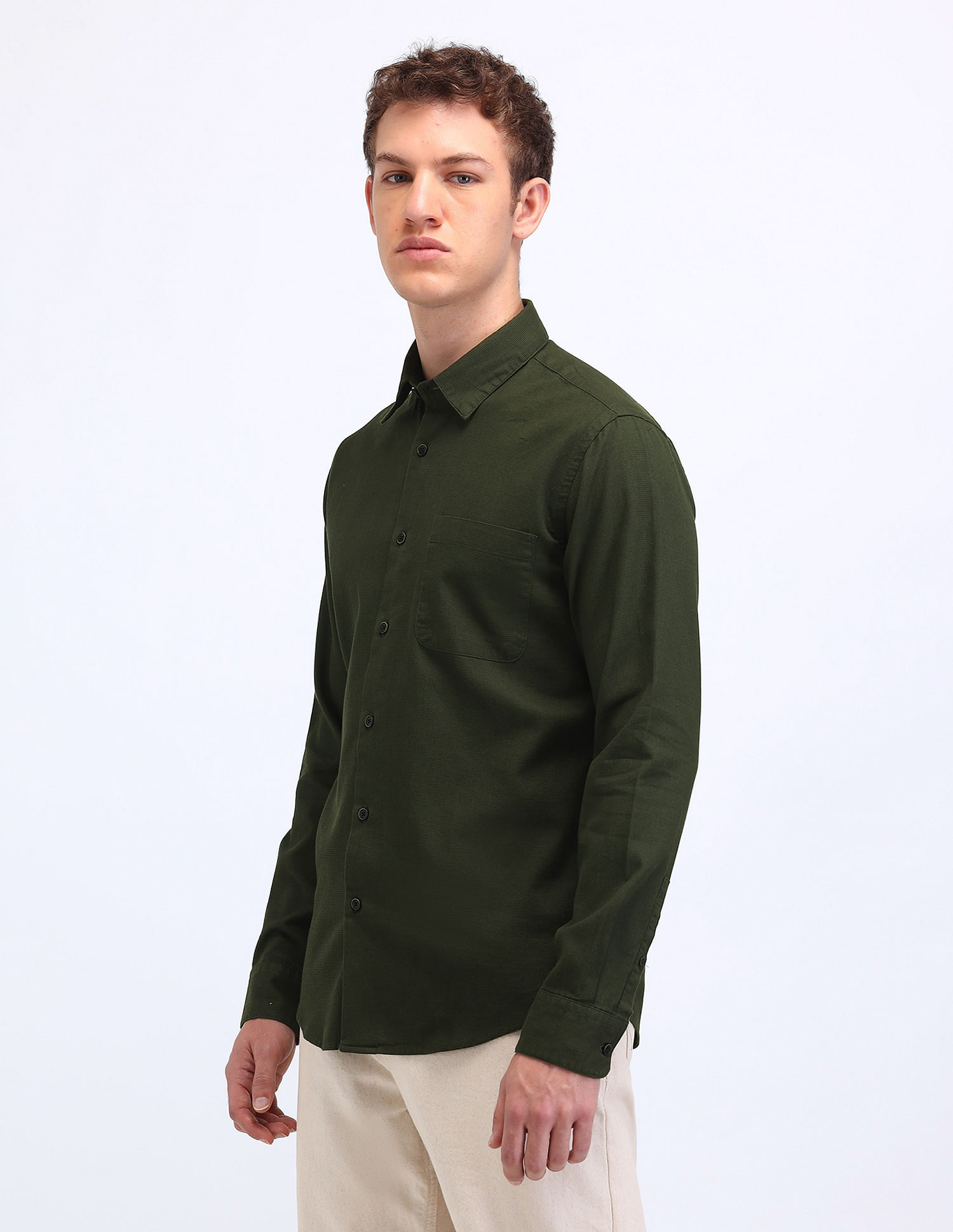 Flying Machine Textured Slim Fit Shirt