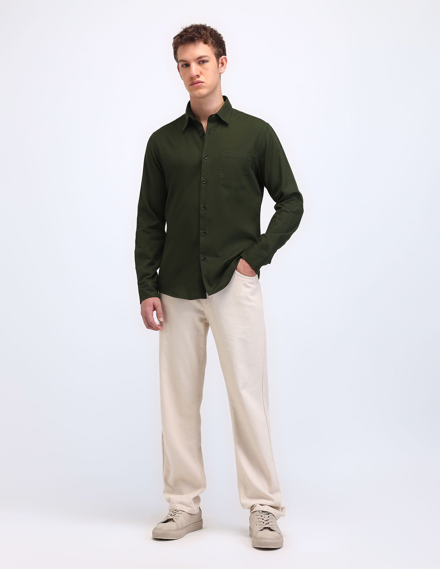 Flying Machine Textured Slim Fit Shirt