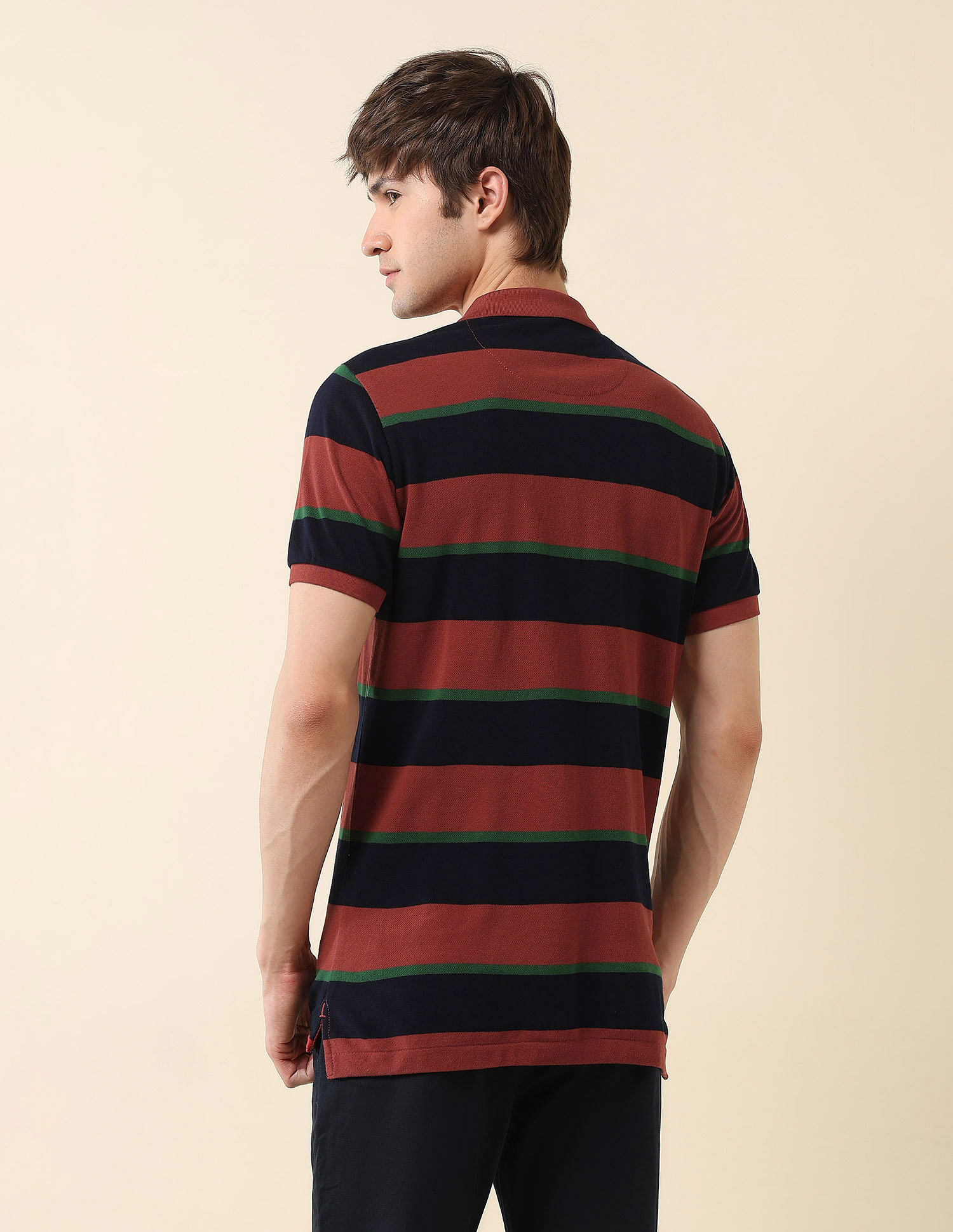 U.S. Polo Assn. Horizontal Striped Gold Cup Polo Shirt