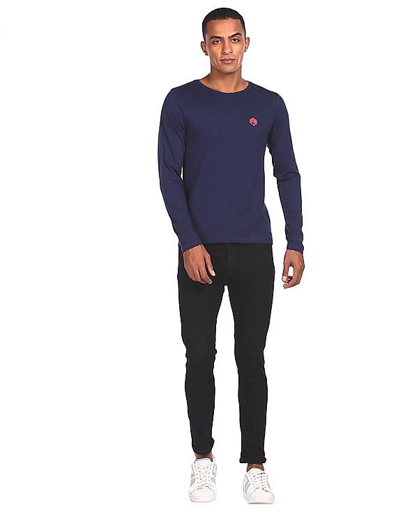 Flying Machine Round Neck Long Sleeve T-Shirt